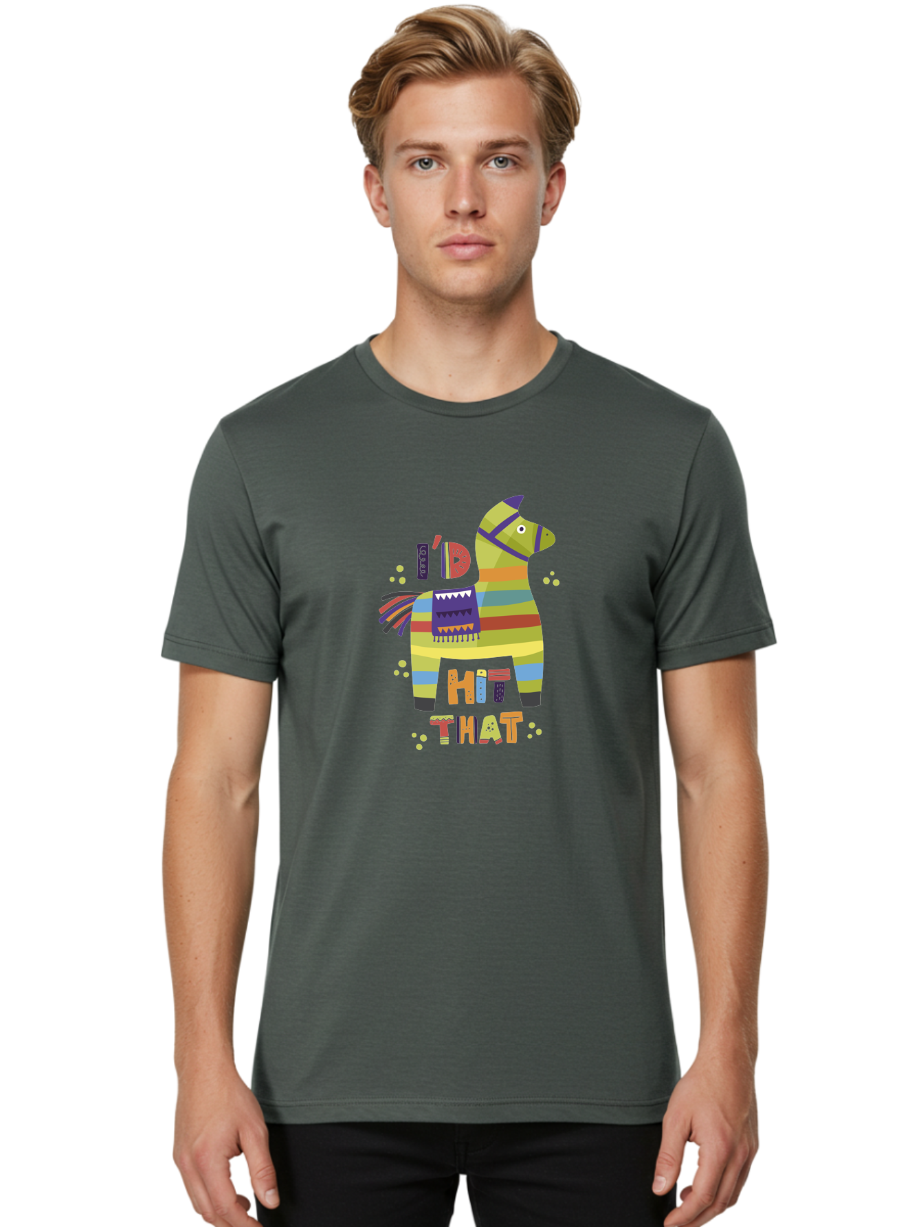 Kick-It Men'S Graphic Tee, 100% Cotton, Comfortable Casual Summer Wear, Machine Washable, Colorful Pinata, Festive Decorations, Party Theme, Vibrant Colors, Celebratory Atmosphere, Fun, Playful, Kick That Pinata -  Aaa268 18
