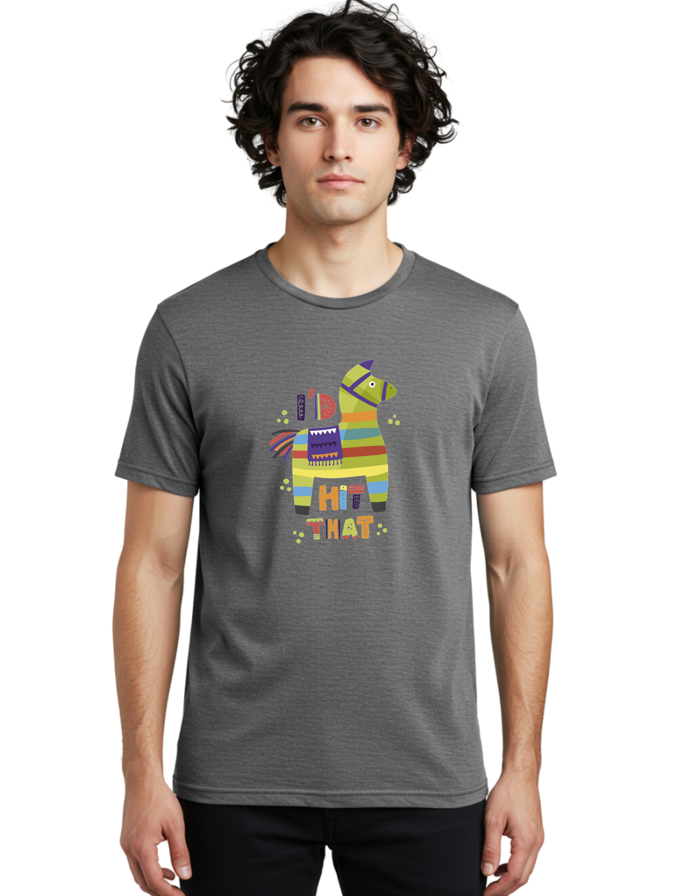 Kick-It Men'S Graphic Tee, 100% Cotton, Comfortable Casual Summer Wear, Machine Washable, Colorful Pinata, Festive Decorations, Party Theme, Vibrant Colors, Celebratory Atmosphere, Fun, Playful, Kick That Pinata -  Aaa268 22