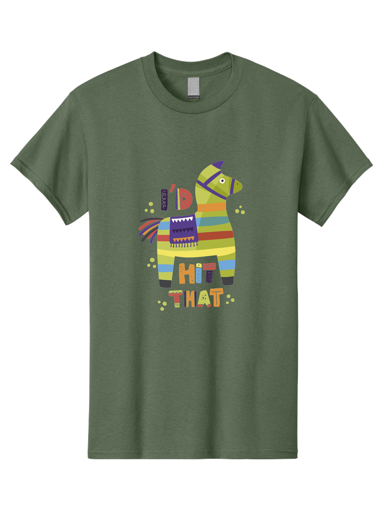 Kick-It Men'S Graphic Tee, 100% Cotton, Comfortable Casual Summer Wear, Machine Washable, Colorful Pinata, Festive Decorations, Party Theme, Vibrant Colors, Celebratory Atmosphere, Fun, Playful, Kick That Pinata -  Aaa268