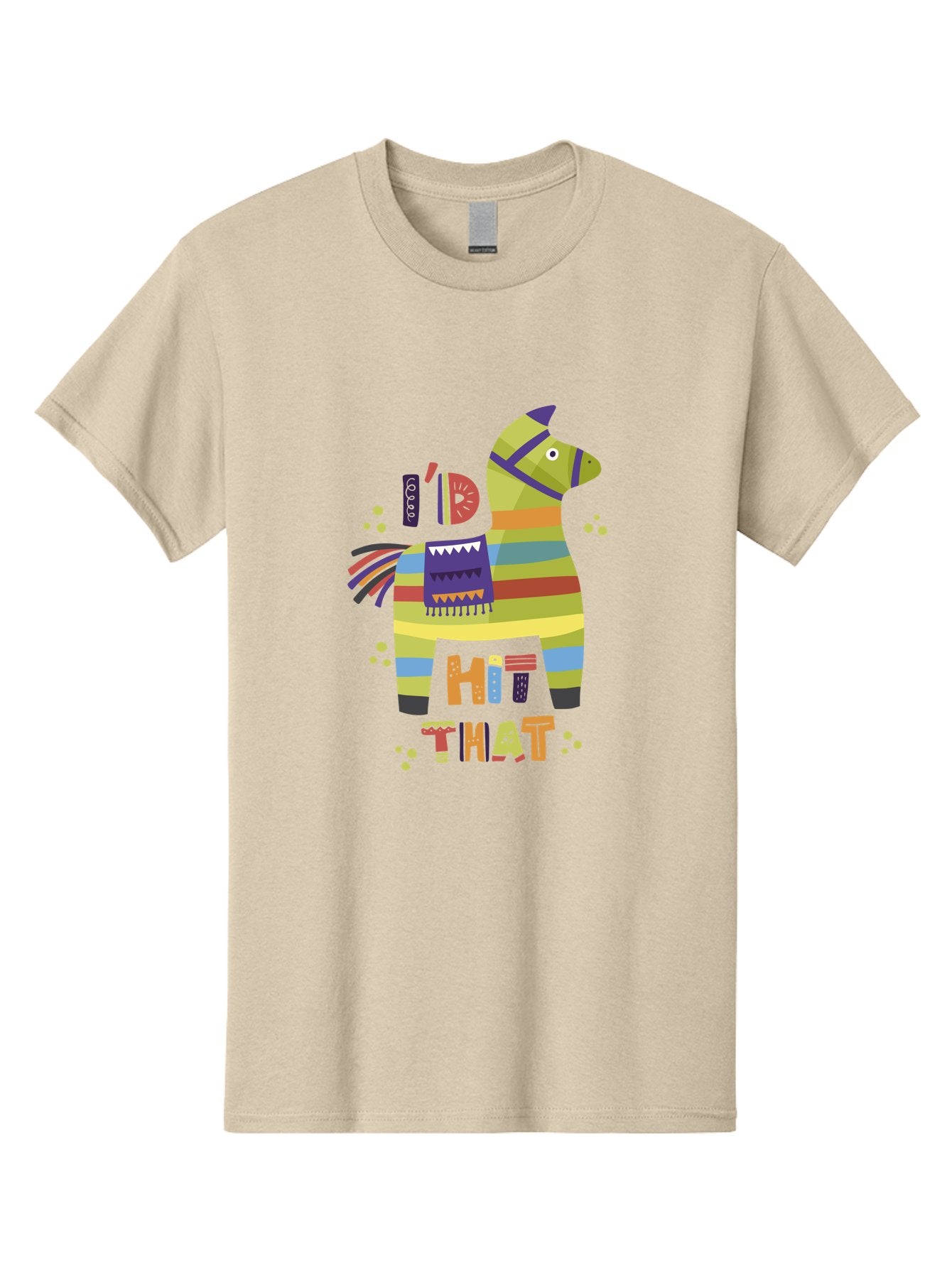 Kick-It Men'S Graphic Tee, 100% Cotton, Comfortable Casual Summer Wear, Machine Washable, Colorful Pinata, Festive Decorations, Party Theme, Vibrant Colors, Celebratory Atmosphere, Fun, Playful, Kick That Pinata -  Aaa268 25