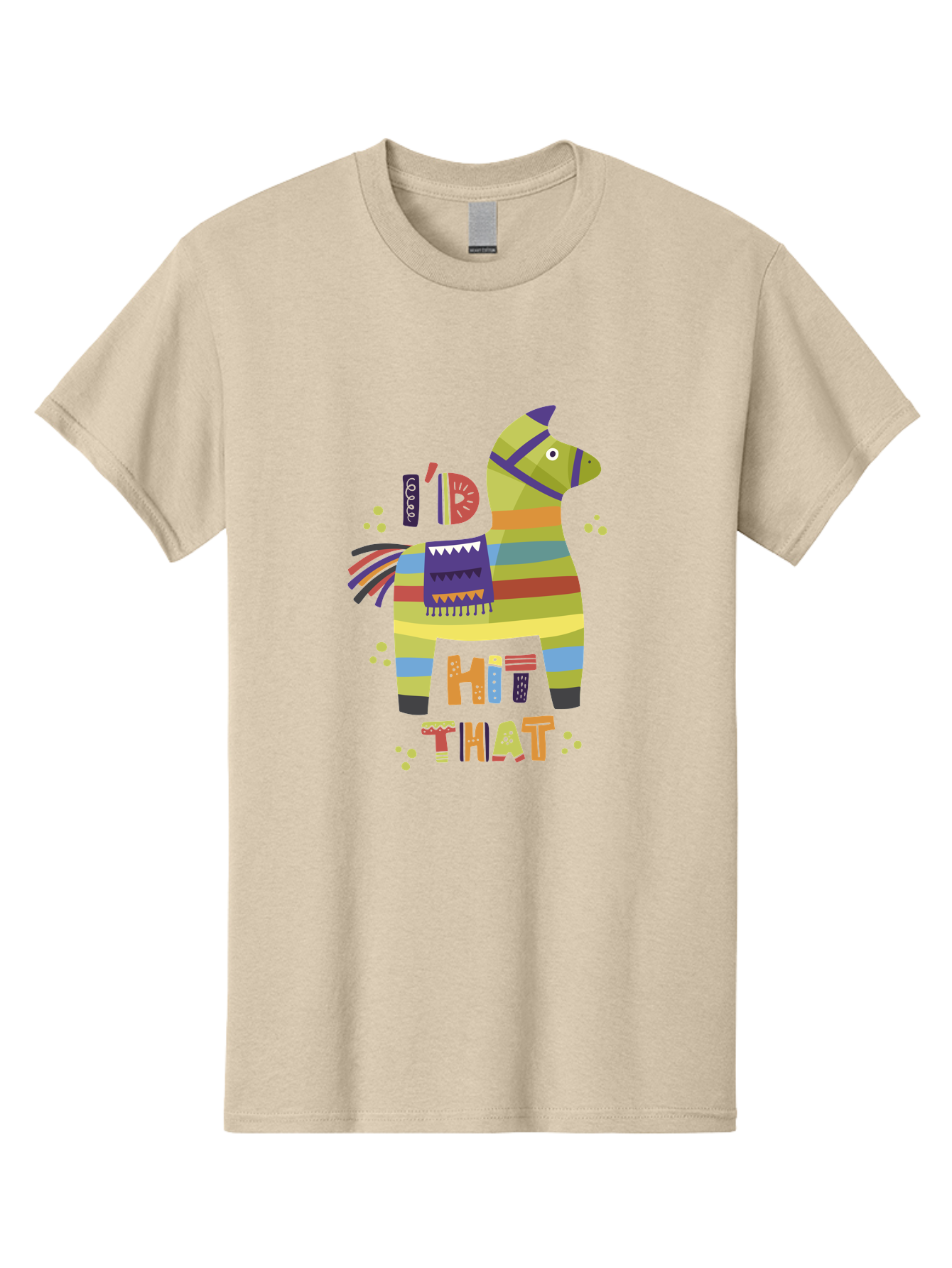 Kick-It Men'S Graphic Tee, 100% Cotton, Comfortable Casual Summer Wear, Machine Washable, Colorful Pinata, Festive Decorations, Party Theme, Vibrant Colors, Celebratory Atmosphere, Fun, Playful, Kick That Pinata -  Aaa268 7