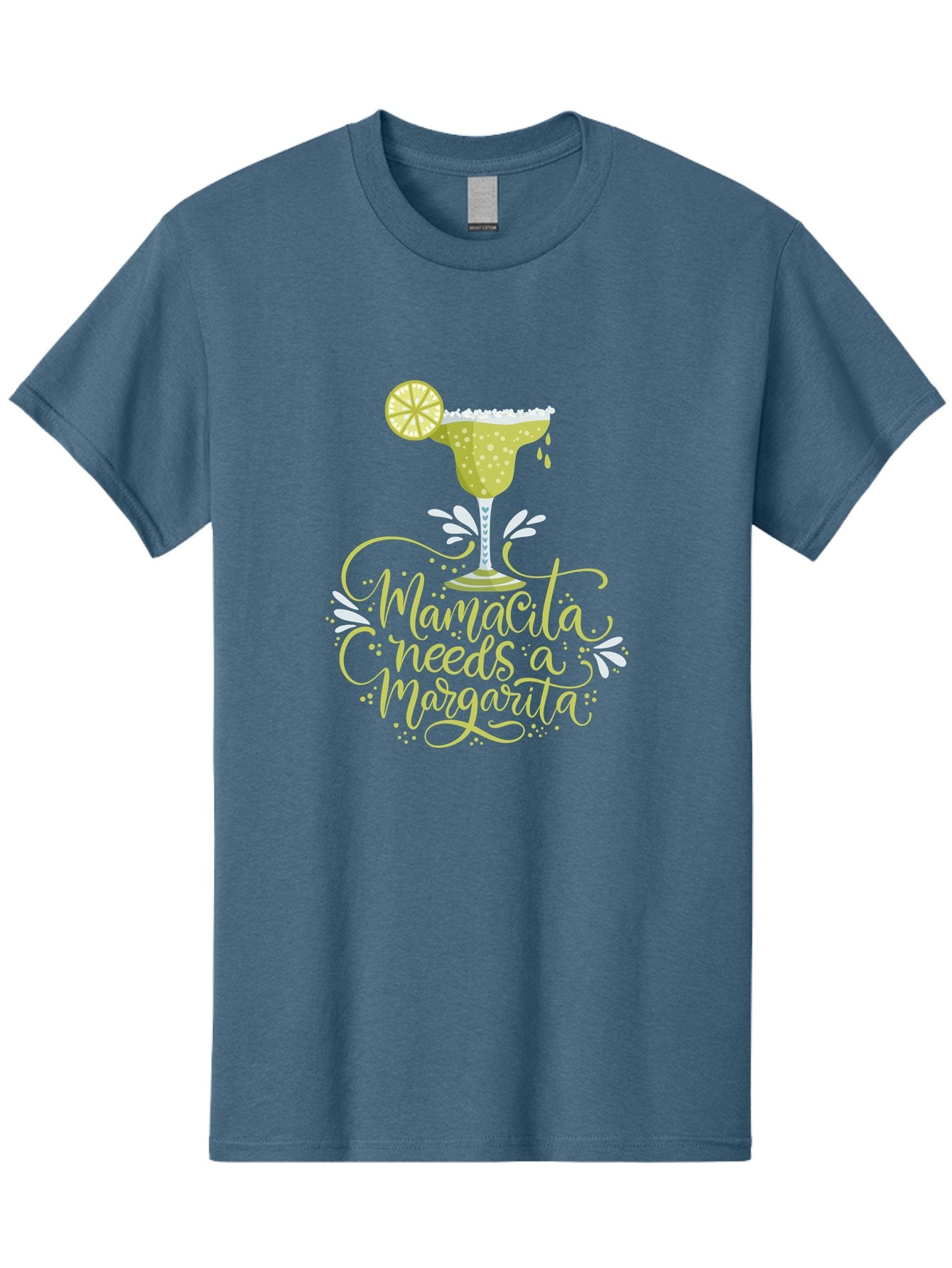 Mamacita-Needs-A-Margarita-1 Men'S Graphic Tee, 100% Cotton, Comfortable Casual Summer Wear, Machine Washable, Margarita Cocktail, Lime Slice, Salt Rim, Tequila Drink, Festive Design, Party Theme, Mexican-Inspired, Cocktail Culture, -  Aaa273