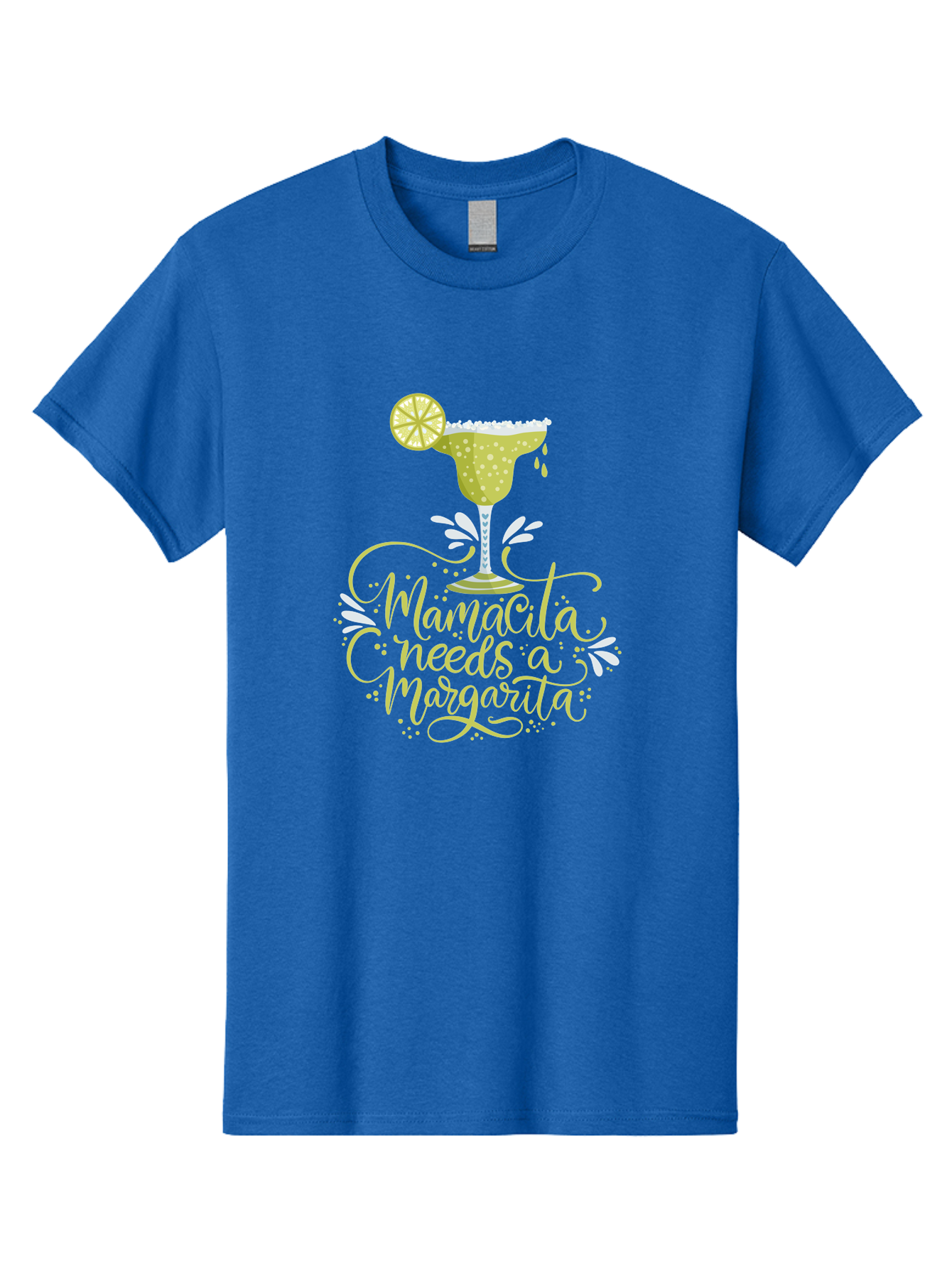 Mamacita-Needs-A-Margarita-1 Men'S Graphic Tee, 100% Cotton, Comfortable Casual Summer Wear, Machine Washable, Margarita Cocktail, Lime Slice, Salt Rim, Tequila Drink, Festive Design, Party Theme, Mexican-Inspired, Cocktail Culture, -  Aaa273