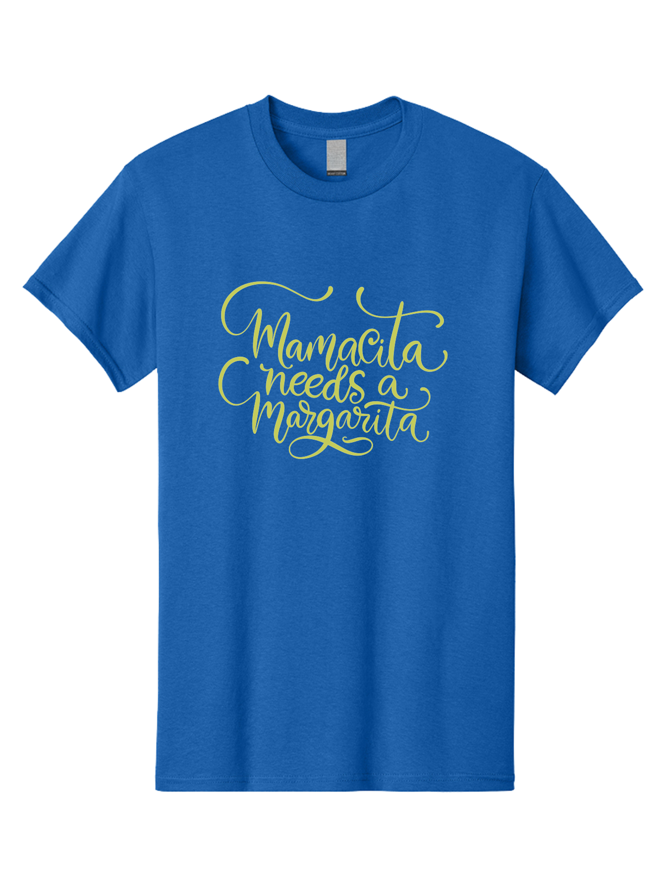 Mamacita-Needs-A-Margarita-2 Men'S Graphic Tee, 100% Cotton, Comfortable Casual Summer Wear, Machine Washable, Mamacita Needs A Margarita, Margarita Cocktail, Funny Quote, Cursive Text, Beverage Phrase, Happy Hour, Drink Sign, Party Theme, -  Aaa274