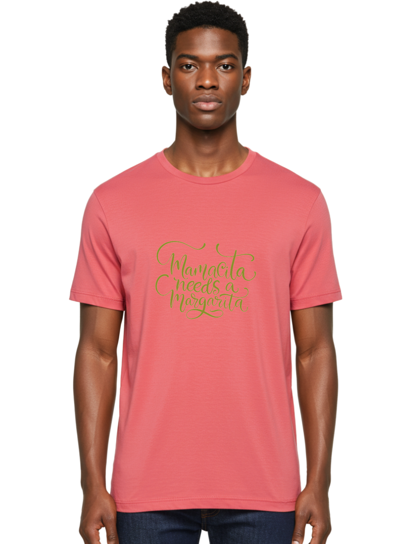 Mamacita-Needs-A-Margarita-3 Men'S Graphic Tee, 100% Cotton, Comfortable Casual Summer Wear, Machine Washable, Humorous Quote, Funny Phrase, Margarita Cocktail, Mamaquita, Red Text, Decorative Font, Elegant Script, Festive Vibes, -  Aaa275