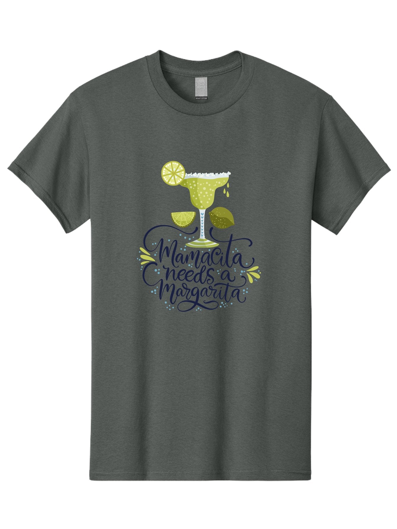 Mamacita-Needs-A-Margarita Men'S Graphic Tee, 100% Cotton, Comfortable Casual Summer Wear, Machine Washable, Margarita Cocktail, Salt Rim, Citrus Slices, Festive Drinks, Party Vibes, Summer Fun, Happy Hour, Cocktail Hour, Margarita Love, -  Aaa276 5