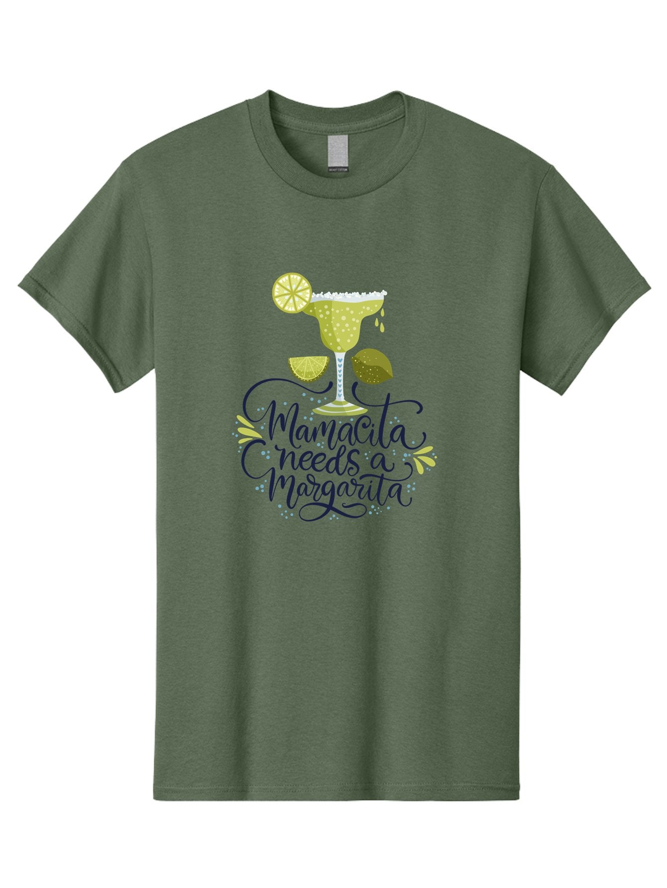 Mamacita-Needs-A-Margarita Men'S Graphic Tee, 100% Cotton, Comfortable Casual Summer Wear, Machine Washable, Margarita Cocktail, Salt Rim, Citrus Slices, Festive Drinks, Party Vibes, Summer Fun, Happy Hour, Cocktail Hour, Margarita Love, -  Aaa276 25