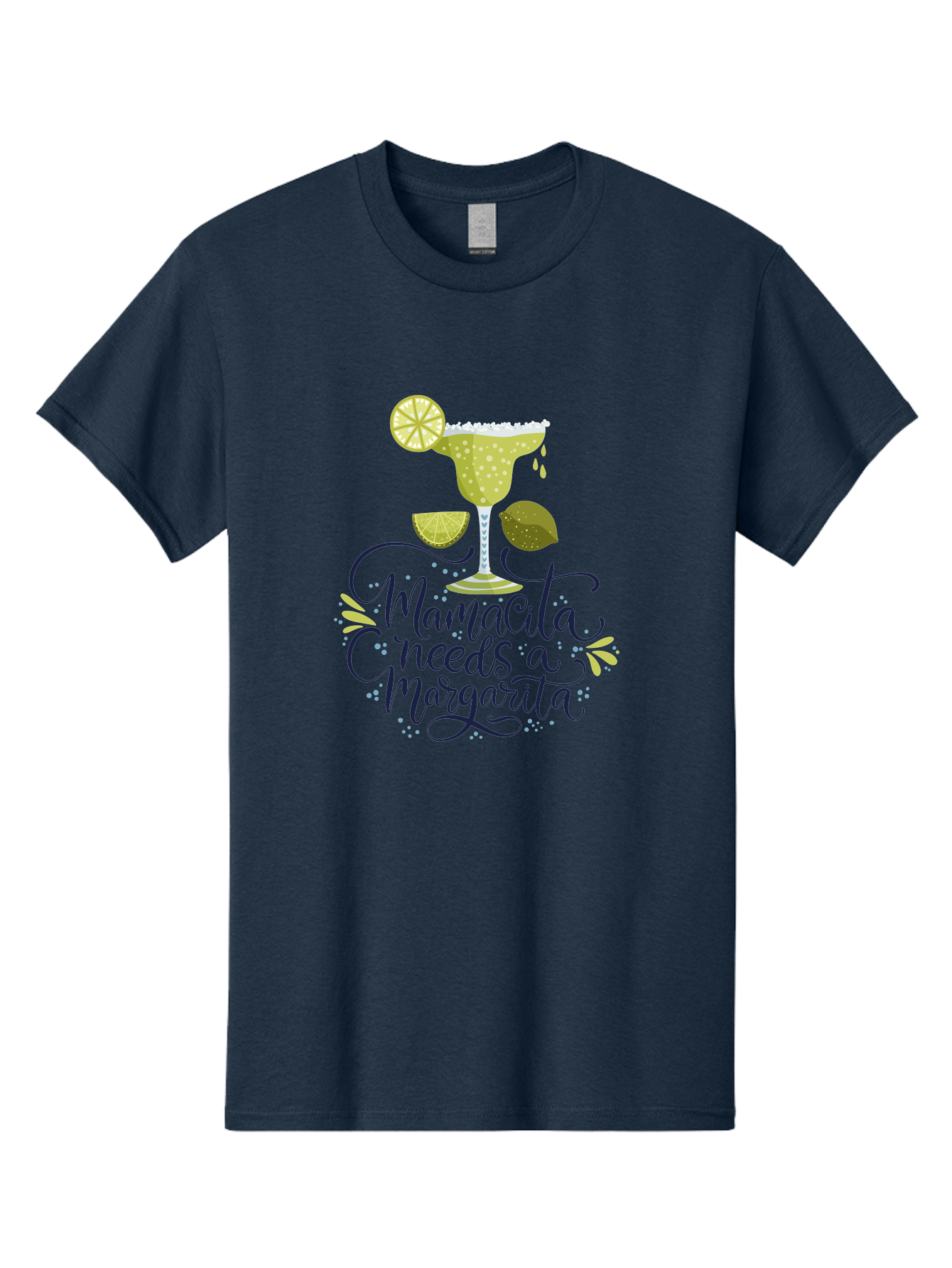Mamacita-Needs-A-Margarita Men'S Graphic Tee, 100% Cotton, Comfortable Casual Summer Wear, Machine Washable, Margarita Cocktail, Salt Rim, Citrus Slices, Festive Drinks, Party Vibes, Summer Fun, Happy Hour, Cocktail Hour, Margarita Love, -  Aaa276