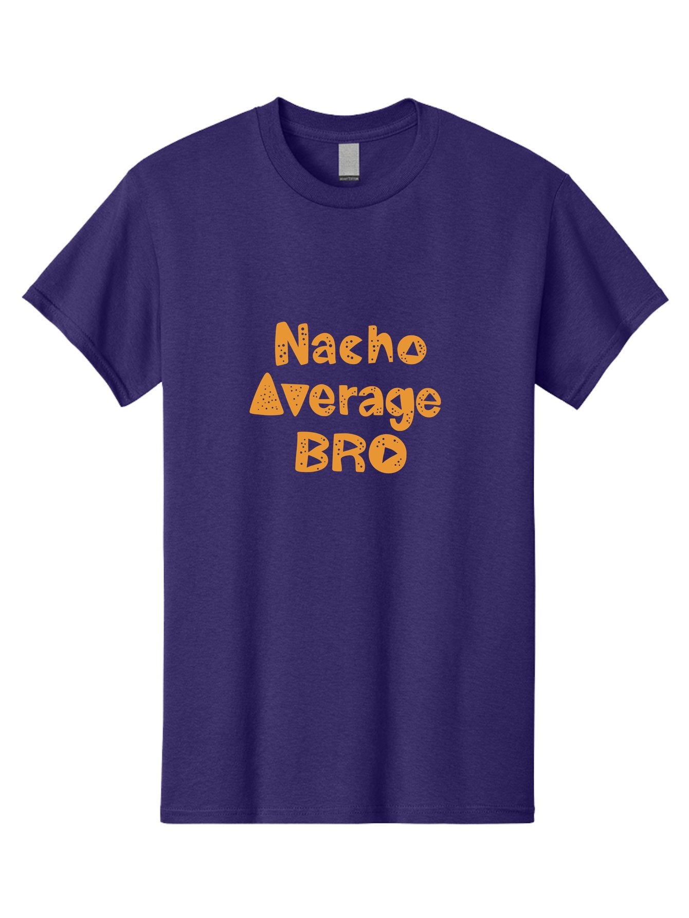 Nacho-Average-Bro Men'S Graphic Tee, 100% Cotton, Comfortable Casual Summer Wear, Machine Washable, Funny Quote, Humorous Saying, Playful Typography, Quirky Design, Orange Text, Creative Font, Amusing Phrase, Entertaining Message -  Aaa281 11
