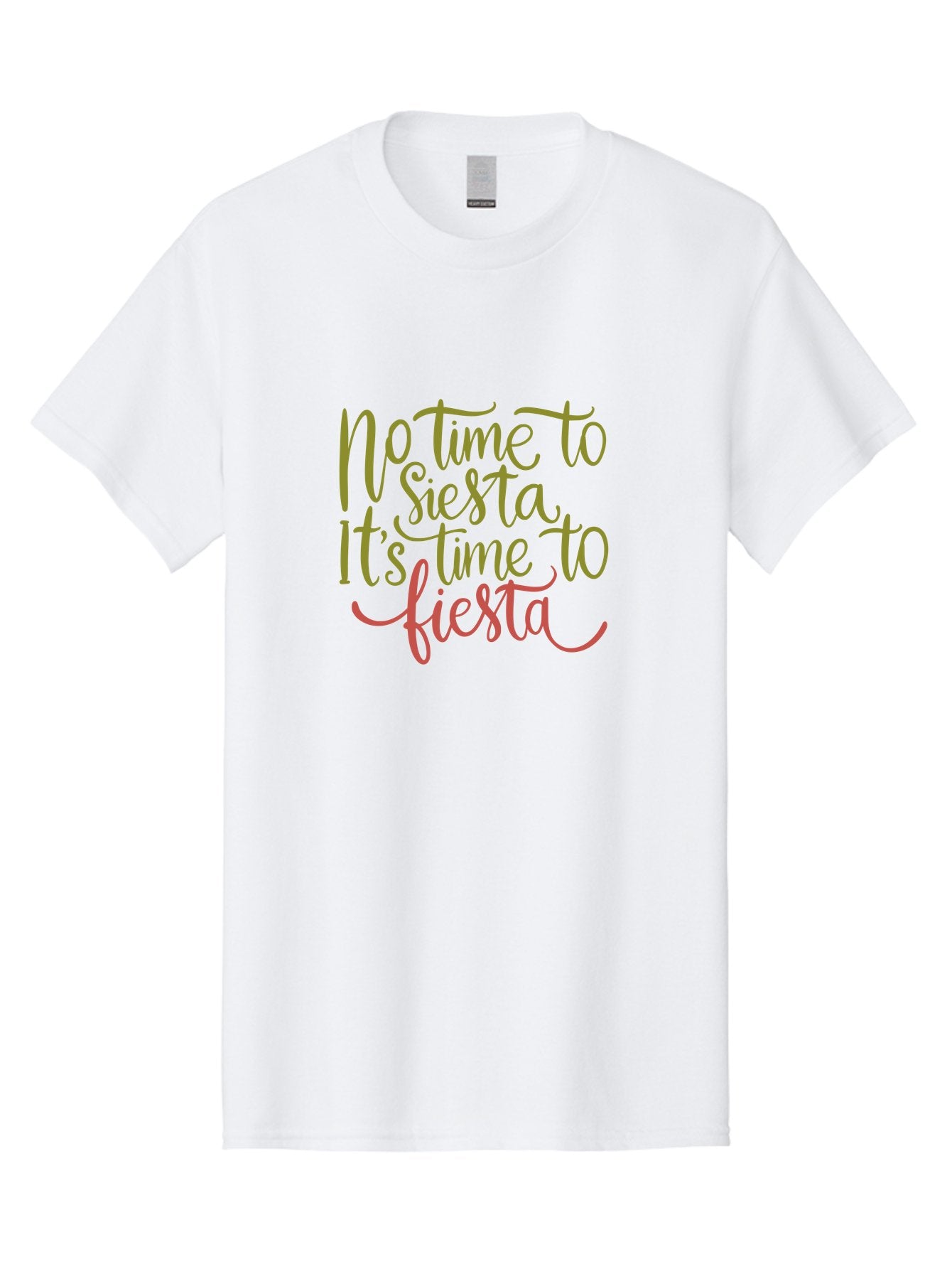 No-Time-To-Siesta-1 Men'S Graphic Tee, 100% Cotton, Comfortable Casual Summer Wear, Machine Washable, Party Invitation, Fiesta Theme, Celebration Graphics, Vibrant Pink Text, Festive T Shirt, Party Time Slogan, Party Decor -  Aaa286