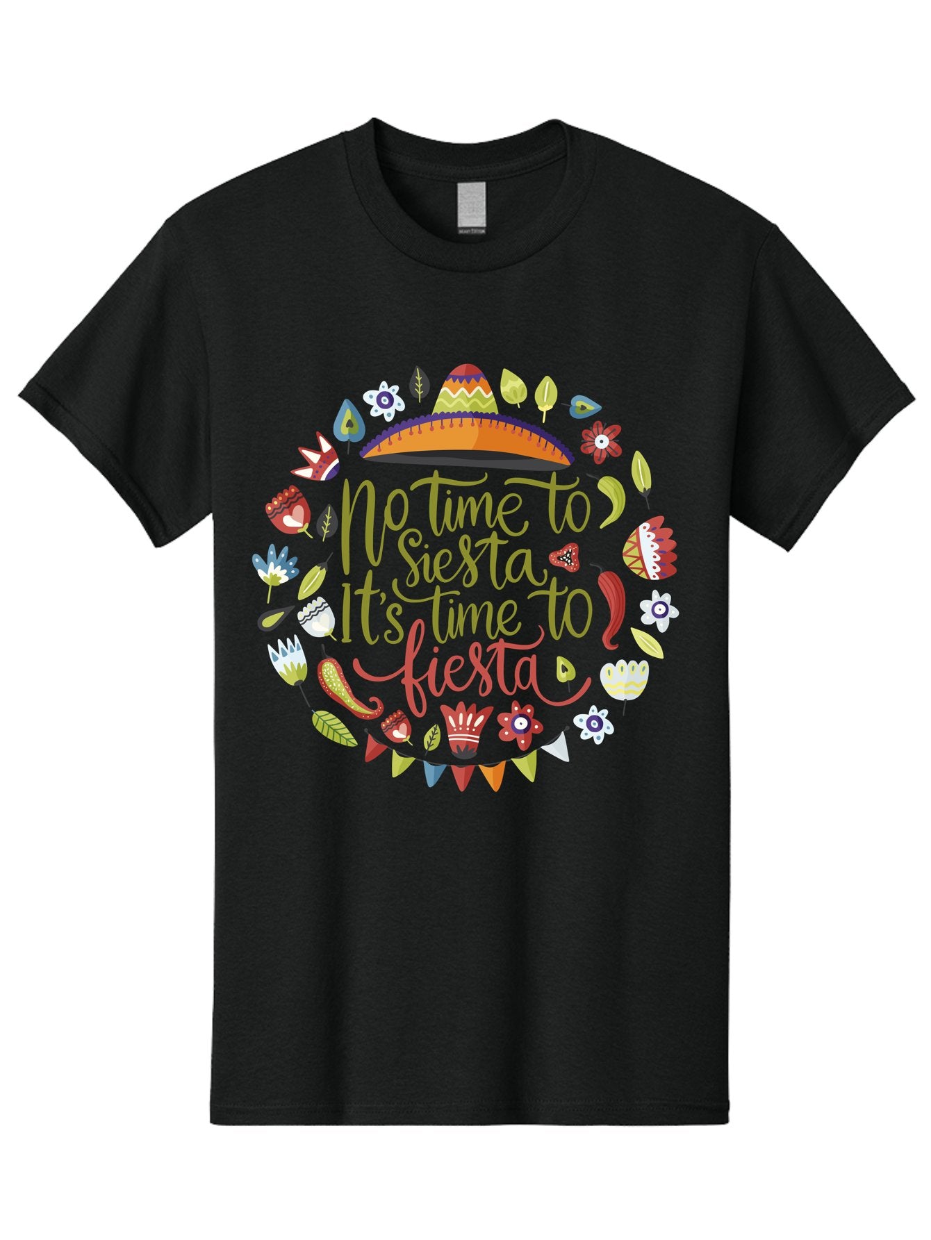 No-Time-To-Siesta Men'S Graphic Tee, 100% Cotton, Comfortable Casual Summer Wear, Machine Washable, Taco Graphic, Fiesta Decorations, Mexican Culture, Festive Atmosphere, Vibrant Colors, Party Time, Celebration, Chili Peppers, Sombrero, -  Aaa289 15