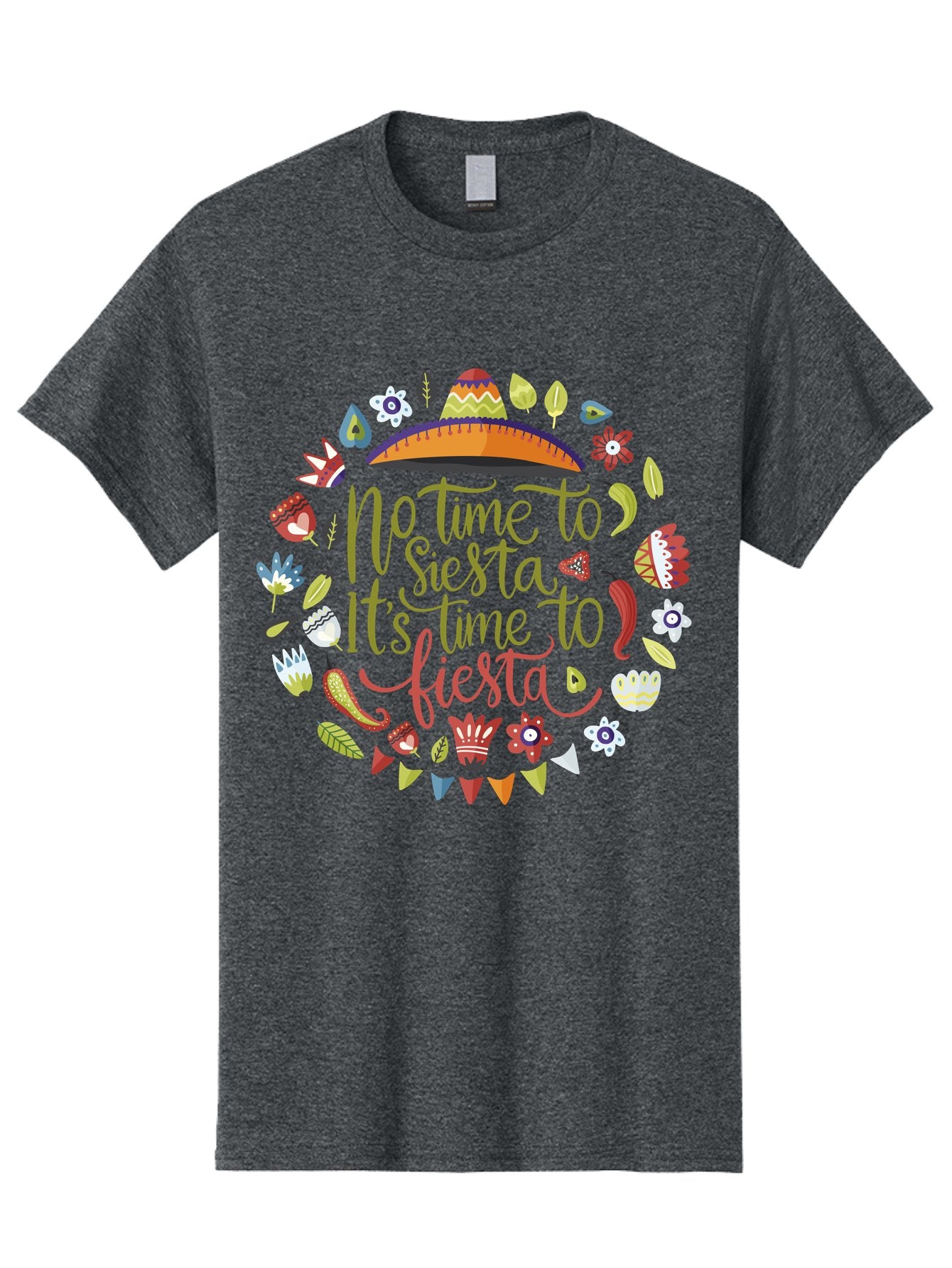 No-Time-To-Siesta Men'S Graphic Tee, 100% Cotton, Comfortable Casual Summer Wear, Machine Washable, Taco Graphic, Fiesta Decorations, Mexican Culture, Festive Atmosphere, Vibrant Colors, Party Time, Celebration, Chili Peppers, Sombrero, -  Aaa289 21