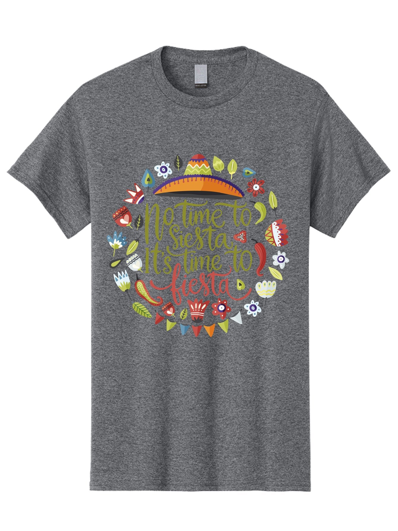 No-Time-To-Siesta Men'S Graphic Tee, 100% Cotton, Comfortable Casual Summer Wear, Machine Washable, Taco Graphic, Fiesta Decorations, Mexican Culture, Festive Atmosphere, Vibrant Colors, Party Time, Celebration, Chili Peppers, Sombrero, -  Aaa289 17