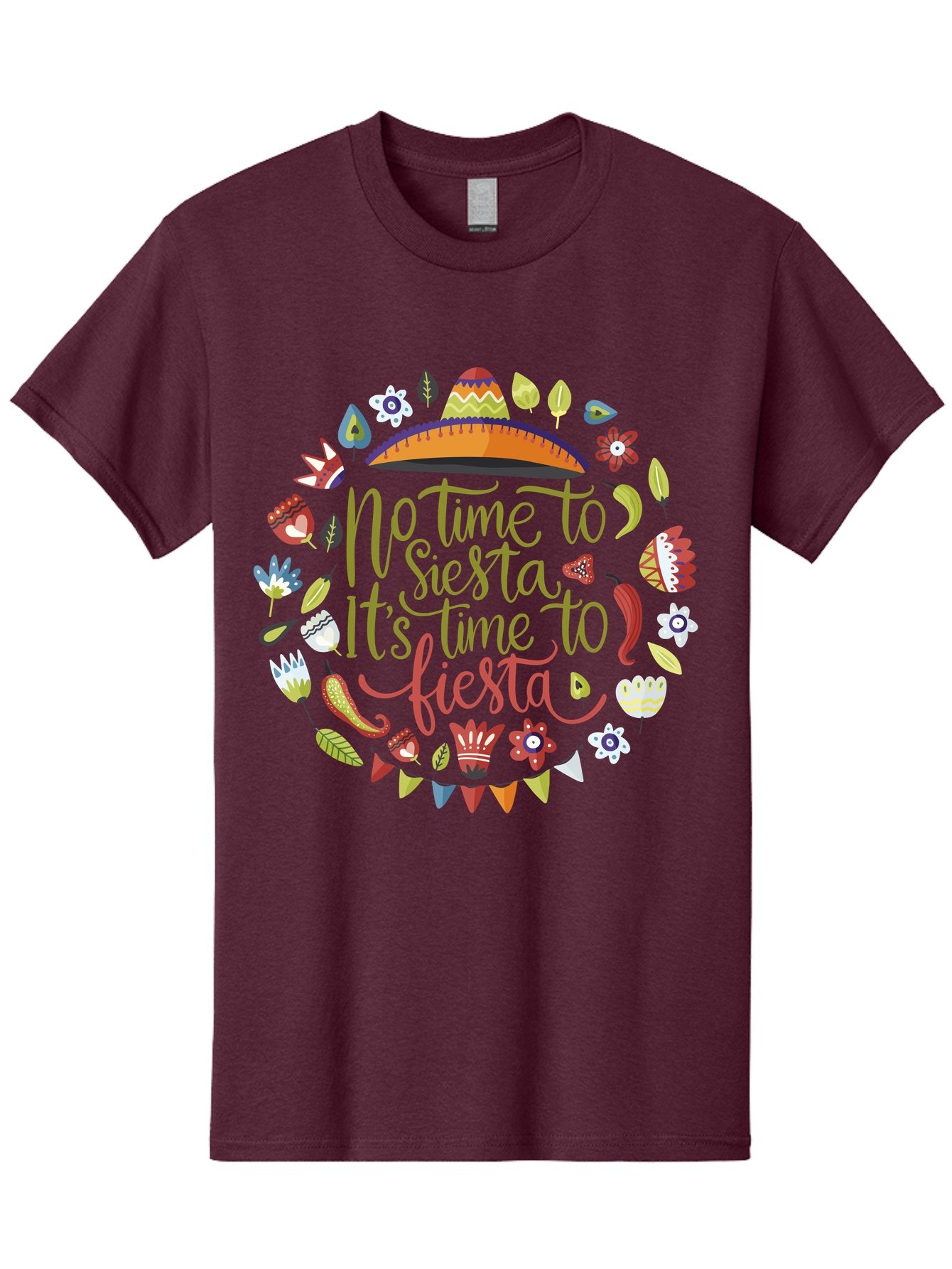No-Time-To-Siesta Men'S Graphic Tee, 100% Cotton, Comfortable Casual Summer Wear, Machine Washable, Taco Graphic, Fiesta Decorations, Mexican Culture, Festive Atmosphere, Vibrant Colors, Party Time, Celebration, Chili Peppers, Sombrero, -  Aaa289 9