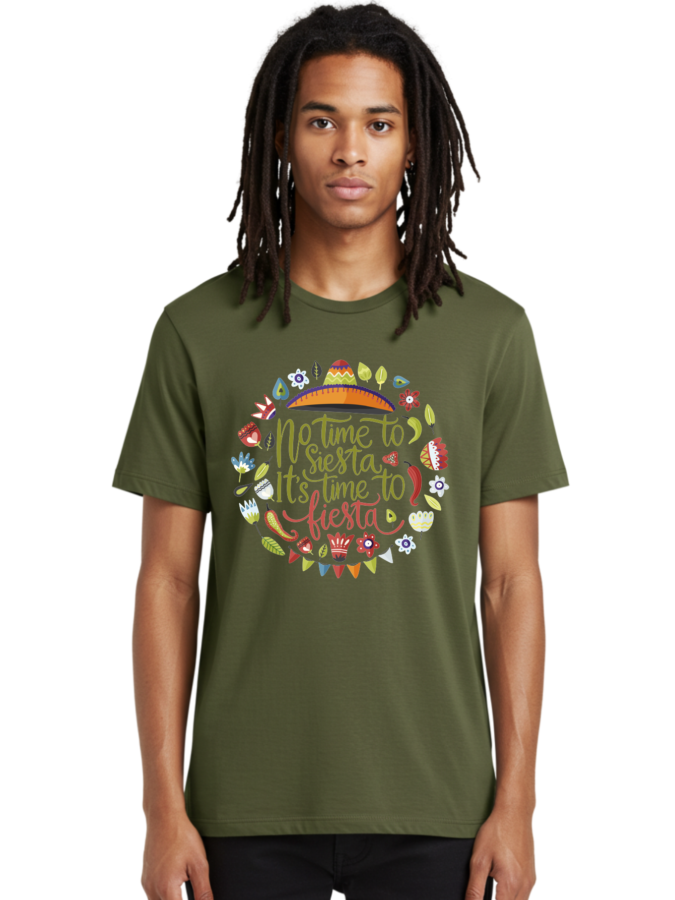 No-Time-To-Siesta Men'S Graphic Tee, 100% Cotton, Comfortable Casual Summer Wear, Machine Washable, Taco Graphic, Fiesta Decorations, Mexican Culture, Festive Atmosphere, Vibrant Colors, Party Time, Celebration, Chili Peppers, Sombrero, -  Aaa289 6