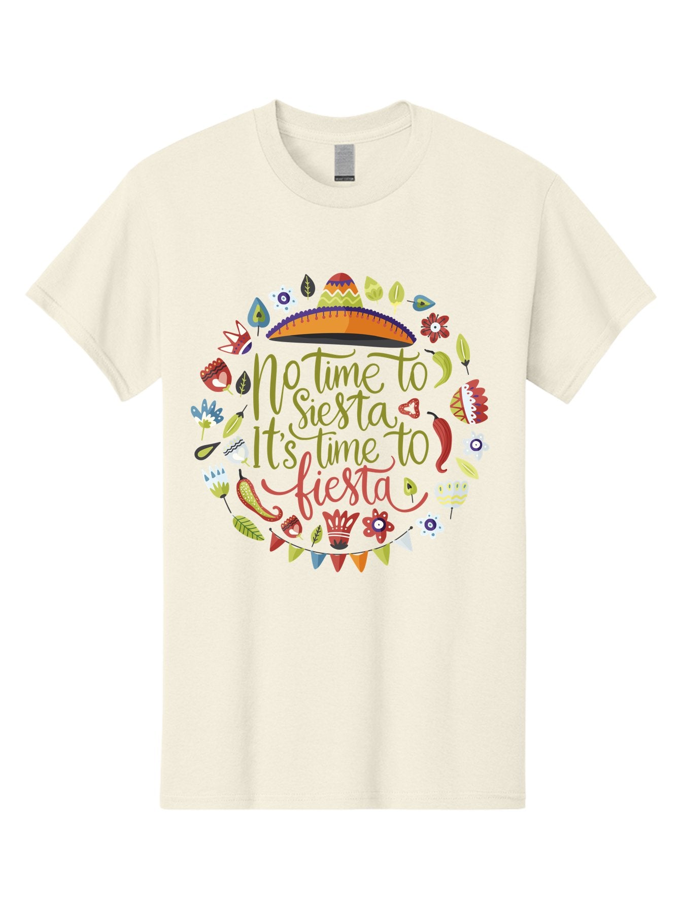 No-Time-To-Siesta Men'S Graphic Tee, 100% Cotton, Comfortable Casual Summer Wear, Machine Washable, Taco Graphic, Fiesta Decorations, Mexican Culture, Festive Atmosphere, Vibrant Colors, Party Time, Celebration, Chili Peppers, Sombrero, -  Aaa289 5