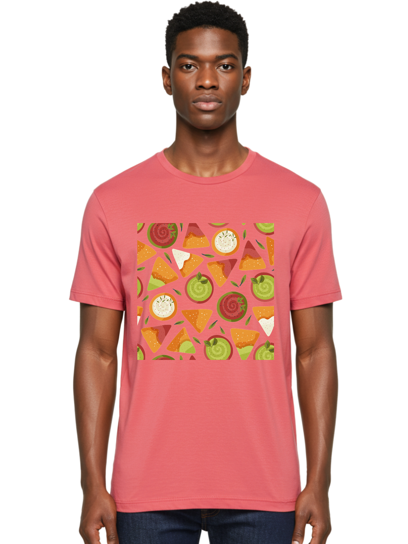 Pizza-Slices-Pattern Men'S Graphic Tee, 100% Cotton, Comfortable Casual Summer Wear, Machine Washable, Pizza Slices, Various Toppings, Pepperoni, Vegetables, Cheese, Food Pattern, Seamless Design, Cartoon Style -  Aaa290 6