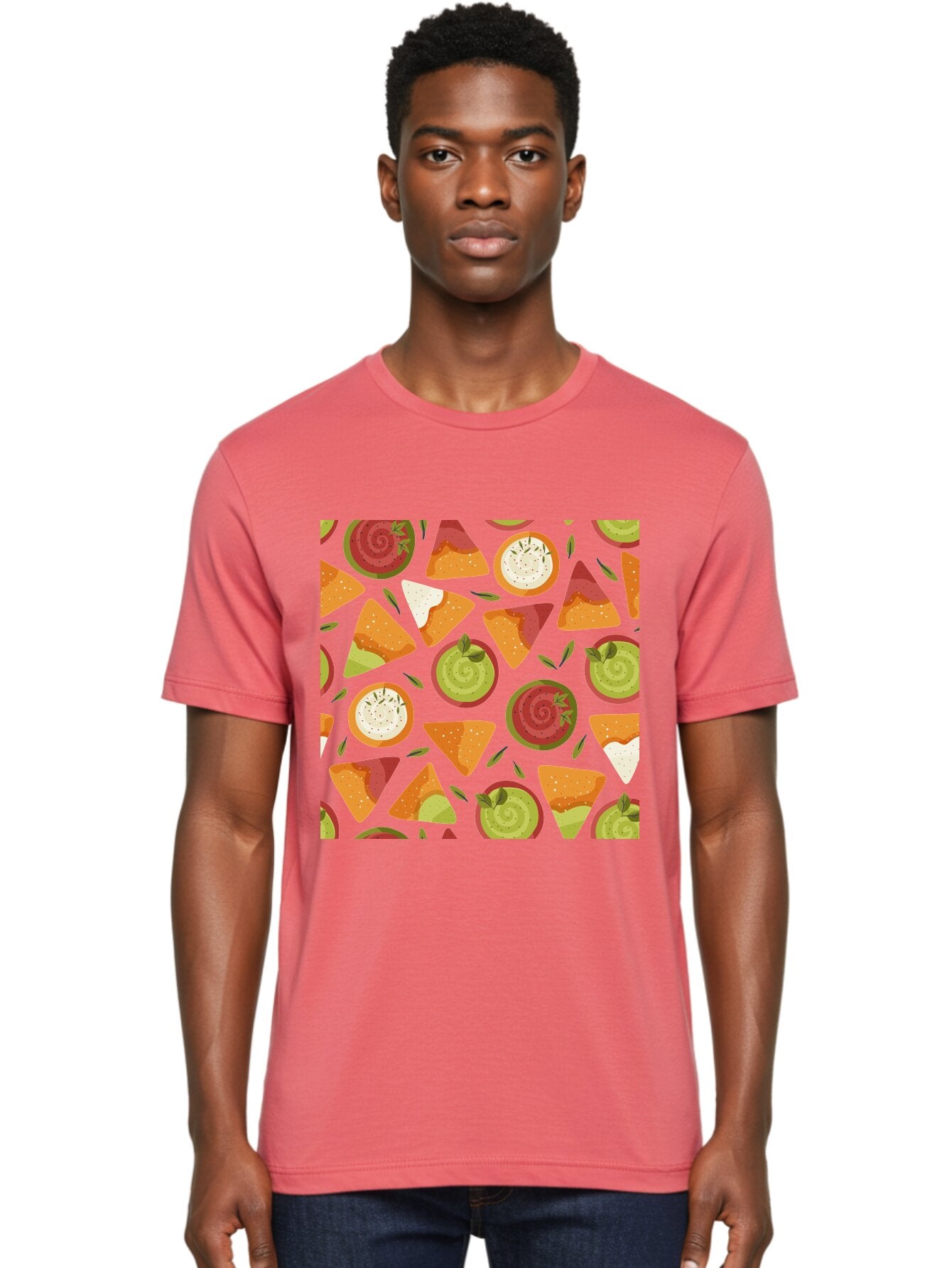 Pizza-Slices-Pattern Men'S Graphic Tee, 100% Cotton, Comfortable Casual Summer Wear, Machine Washable, Pizza Slices, Various Toppings, Pepperoni, Vegetables, Cheese, Food Pattern, Seamless Design, Cartoon Style -  Aaa290 26