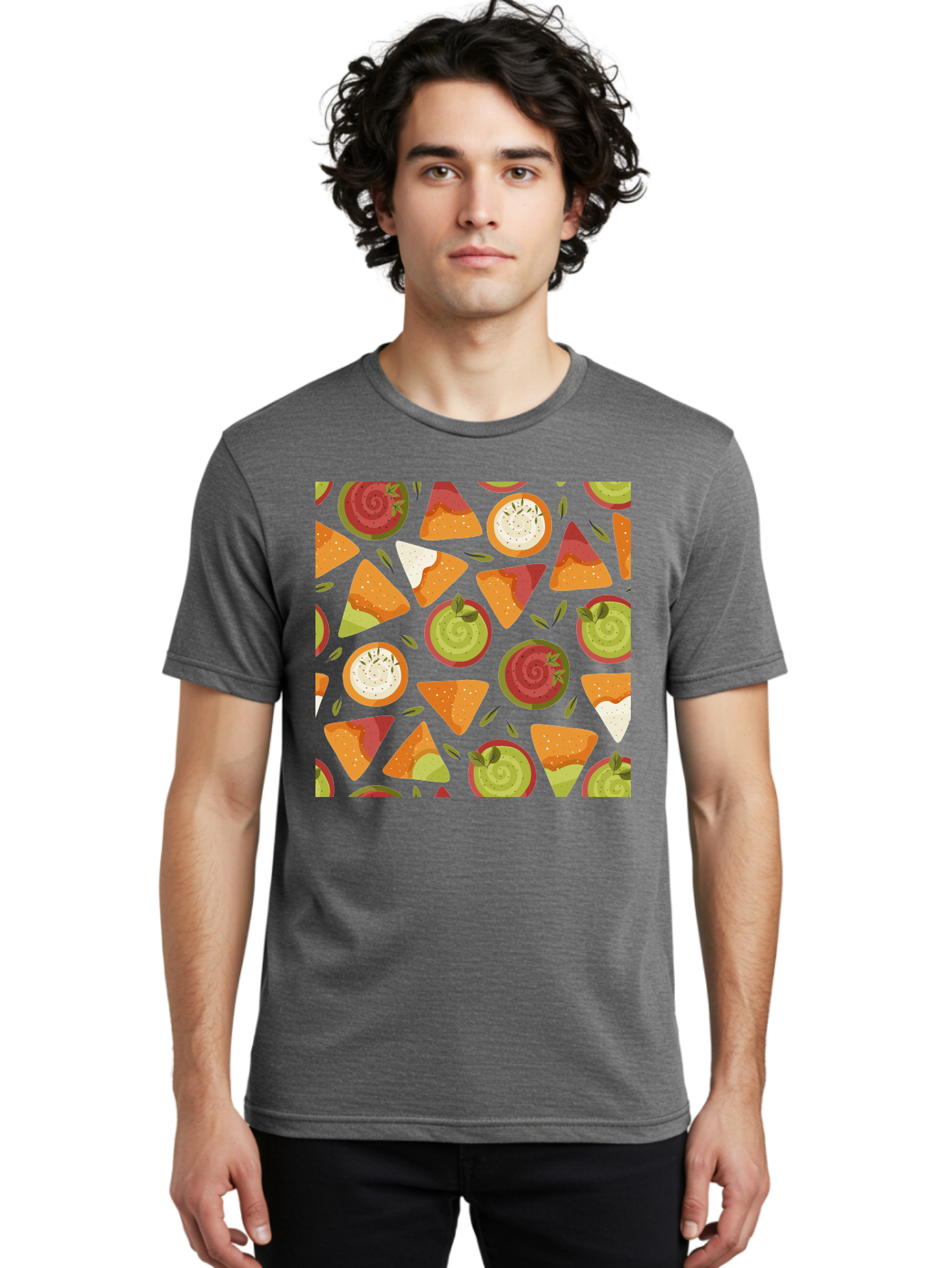 Pizza-Slices-Pattern Men'S Graphic Tee, 100% Cotton, Comfortable Casual Summer Wear, Machine Washable, Pizza Slices, Various Toppings, Pepperoni, Vegetables, Cheese, Food Pattern, Seamless Design, Cartoon Style -  Aaa290 22