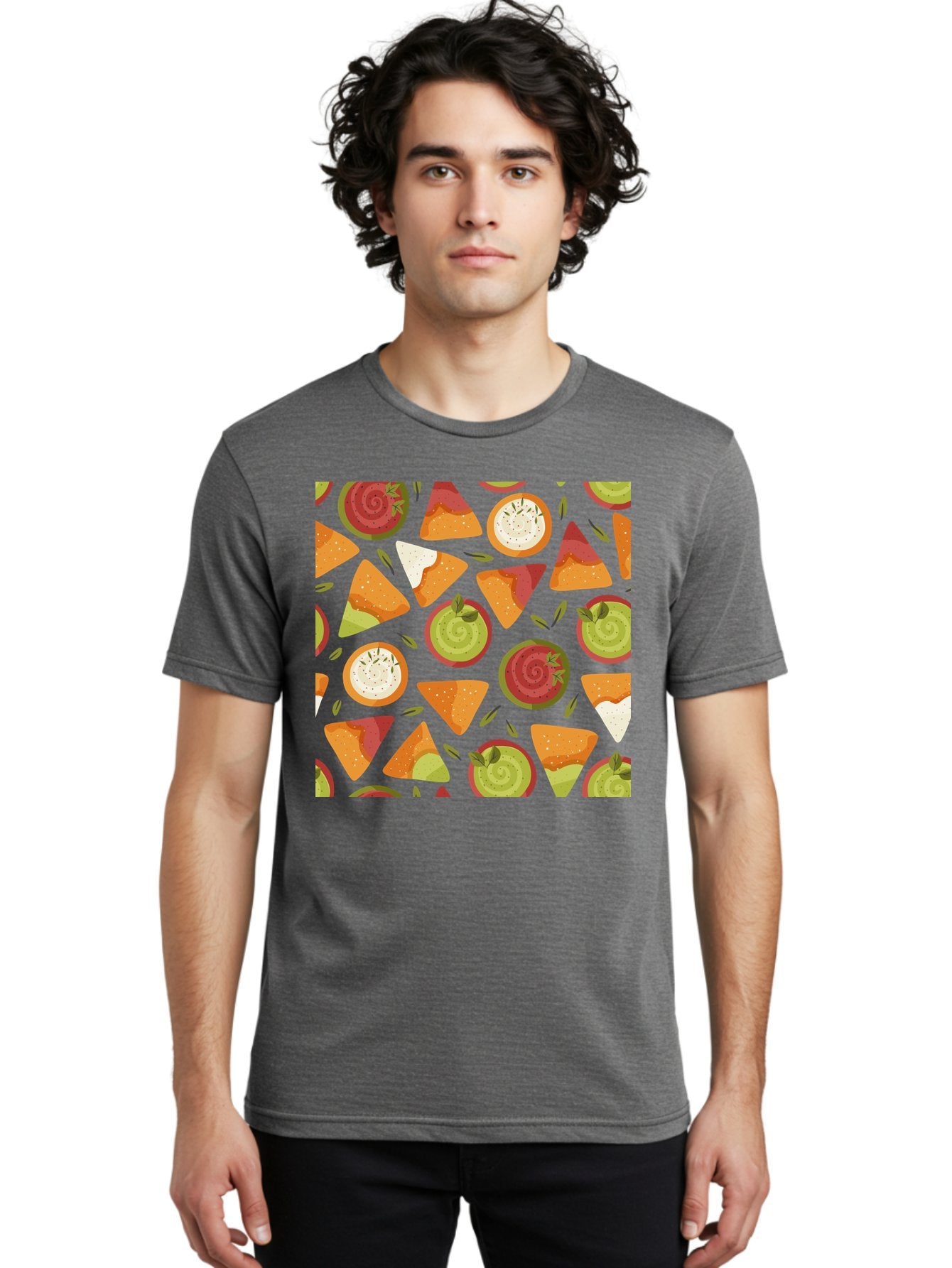 Pizza-Slices-Pattern Men'S Graphic Tee, 100% Cotton, Comfortable Casual Summer Wear, Machine Washable, Pizza Slices, Various Toppings, Pepperoni, Vegetables, Cheese, Food Pattern, Seamless Design, Cartoon Style -  Aaa290 10