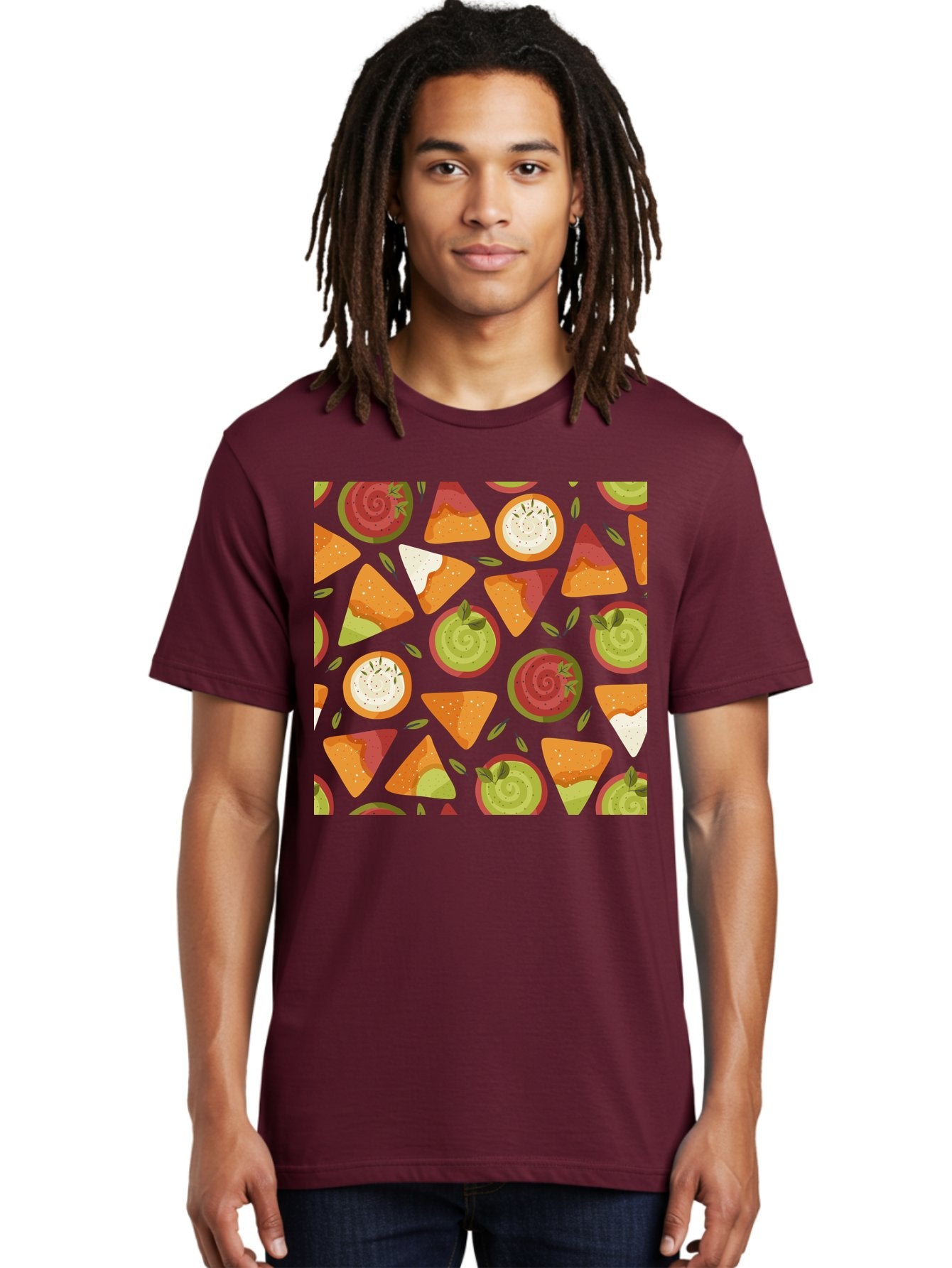 Pizza-Slices-Pattern Men'S Graphic Tee, 100% Cotton, Comfortable Casual Summer Wear, Machine Washable, Pizza Slices, Various Toppings, Pepperoni, Vegetables, Cheese, Food Pattern, Seamless Design, Cartoon Style -  Aaa290 28