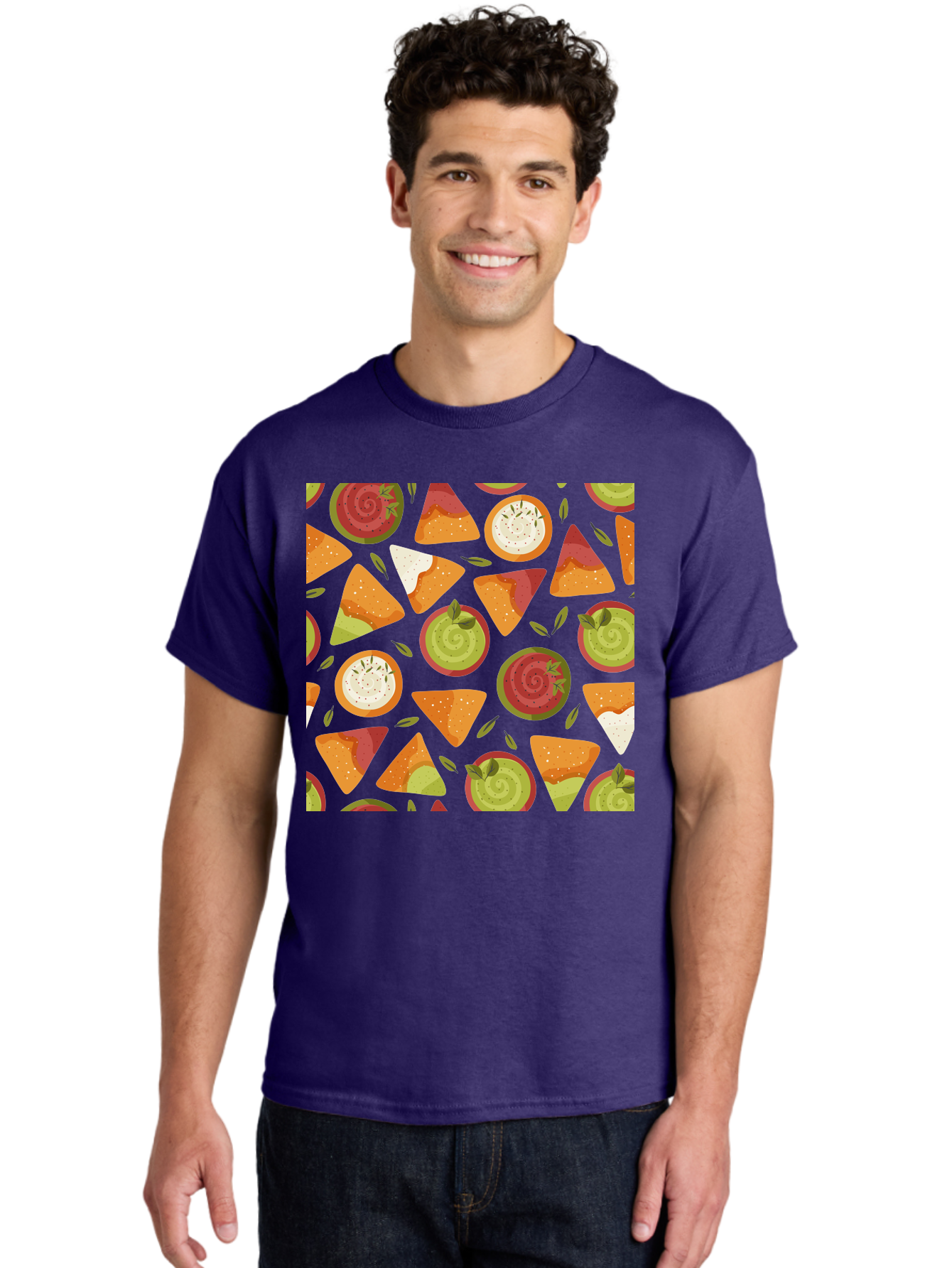 Pizza-Slices-Pattern Men'S Graphic Tee, 100% Cotton, Comfortable Casual Summer Wear, Machine Washable, Pizza Slices, Various Toppings, Pepperoni, Vegetables, Cheese, Food Pattern, Seamless Design, Cartoon Style -  Aaa290 30