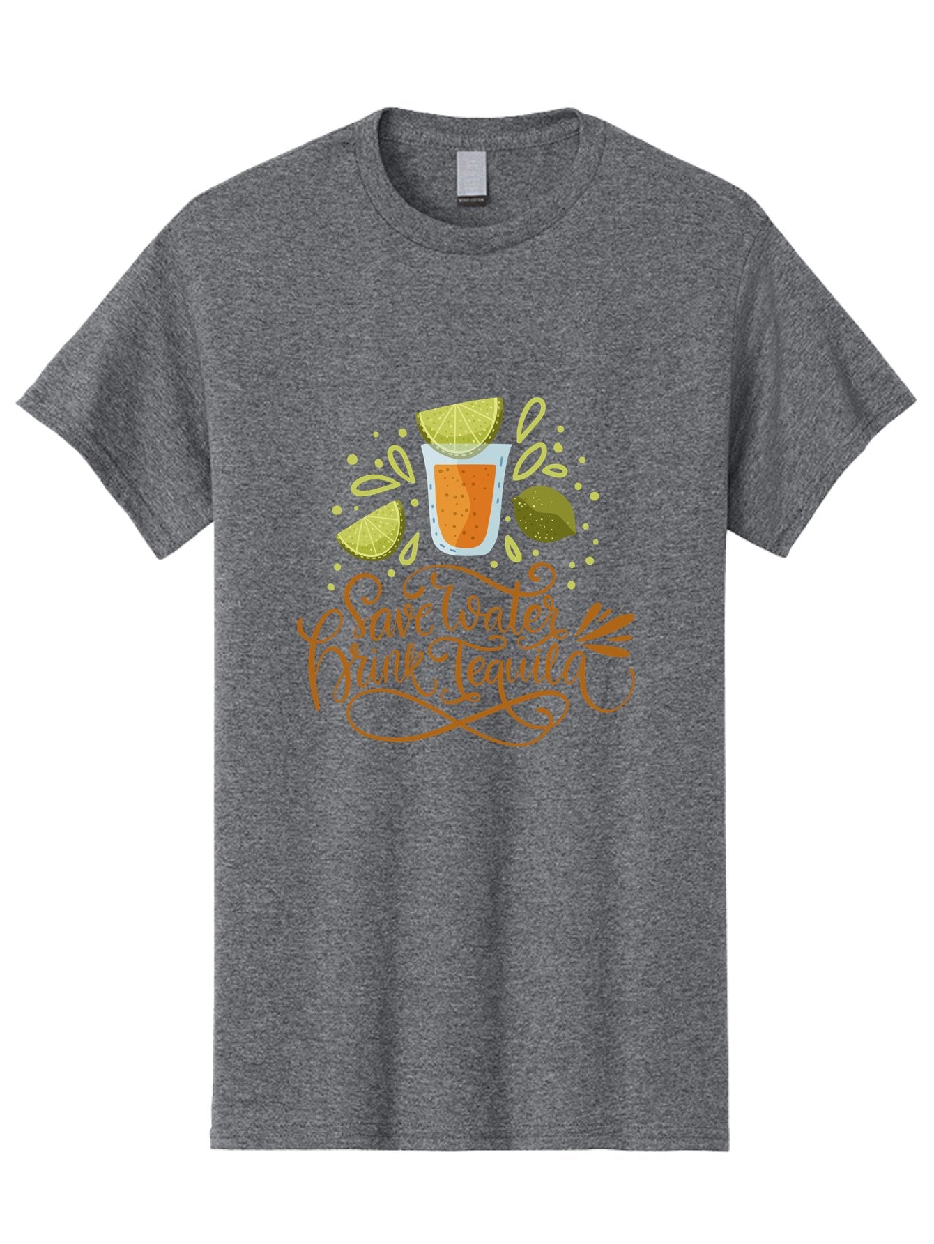Save-Water-Drink-Tequila-1 Men'S Graphic Tee, 100% Cotton, Comfortable Casual Summer Wear, Machine Washable, Tequila Cocktail, Lime Wedges, Agave Plant, Party Theme, Happy Hour, Cocktail Hour, Tequila Lovers, Fun Typography, Festive Design, -  Aaa291 25