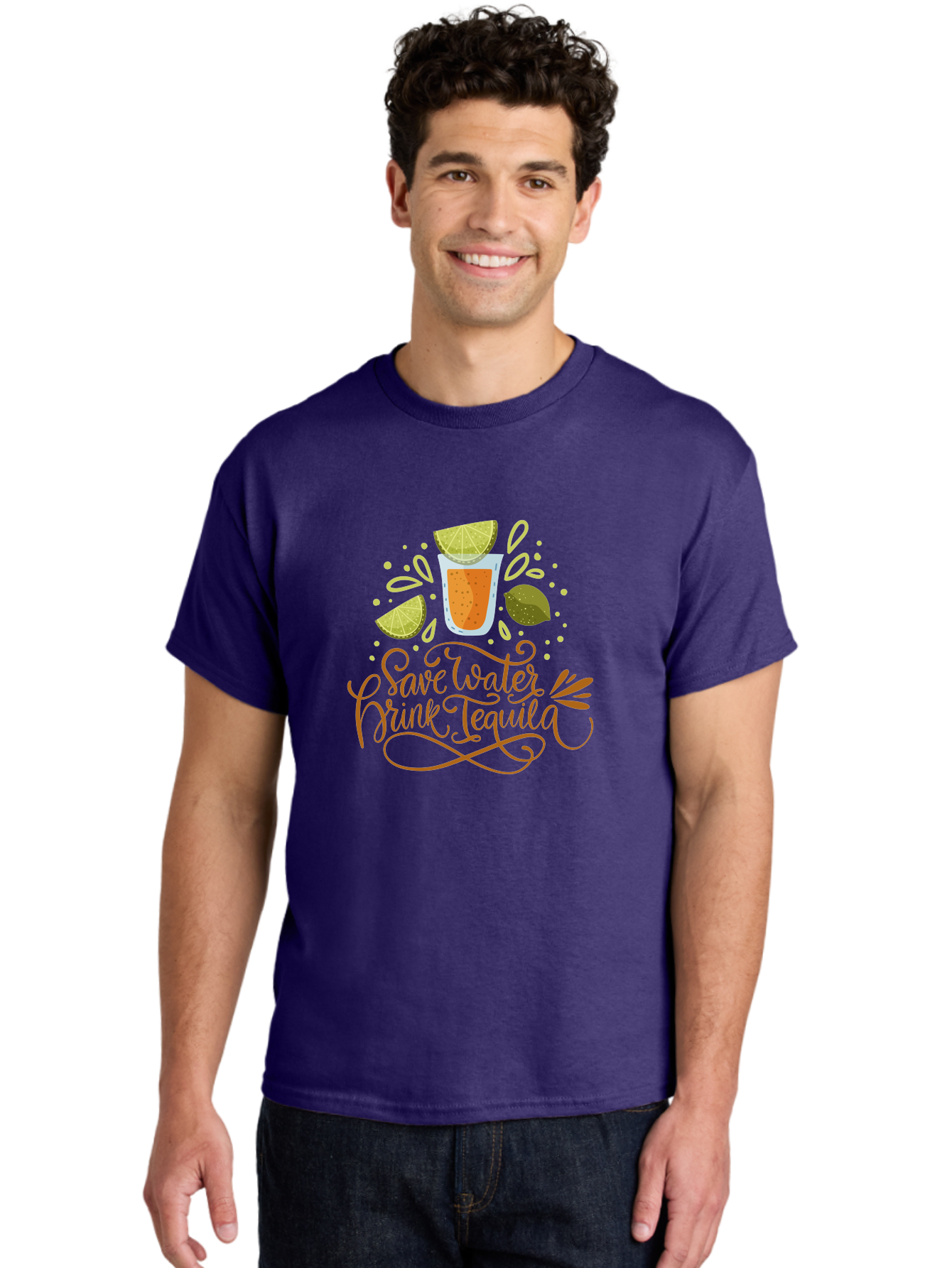Save-Water-Drink-Tequila-1 Men'S Graphic Tee, 100% Cotton, Comfortable Casual Summer Wear, Machine Washable, Tequila Cocktail, Lime Wedges, Agave Plant, Party Theme, Happy Hour, Cocktail Hour, Tequila Lovers, Fun Typography, Festive Design, -  Aaa291 16