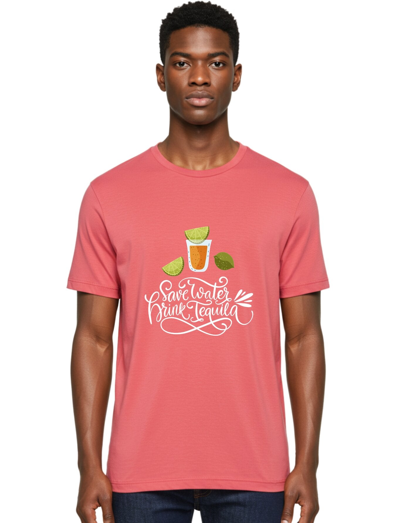 Save-Water-Drink-Tequila-2 Men'S Graphic Tee, 100% Cotton, Comfortable Casual Summer Wear, Machine Washable, Tequila Shot, Lime Wedges, Agave Leaf, Save Water Drink Tequila Text, Cocktail, Party, Drinking Culture, Humorous, Mexican Drink -  Aaa292 22