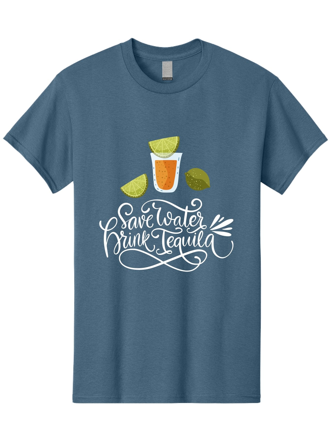 Save-Water-Drink-Tequila-2 Men'S Graphic Tee, 100% Cotton, Comfortable Casual Summer Wear, Machine Washable, Tequila Shot, Lime Wedges, Agave Leaf, Save Water Drink Tequila Text, Cocktail, Party, Drinking Culture, Humorous, Mexican Drink -  Aaa292 13
