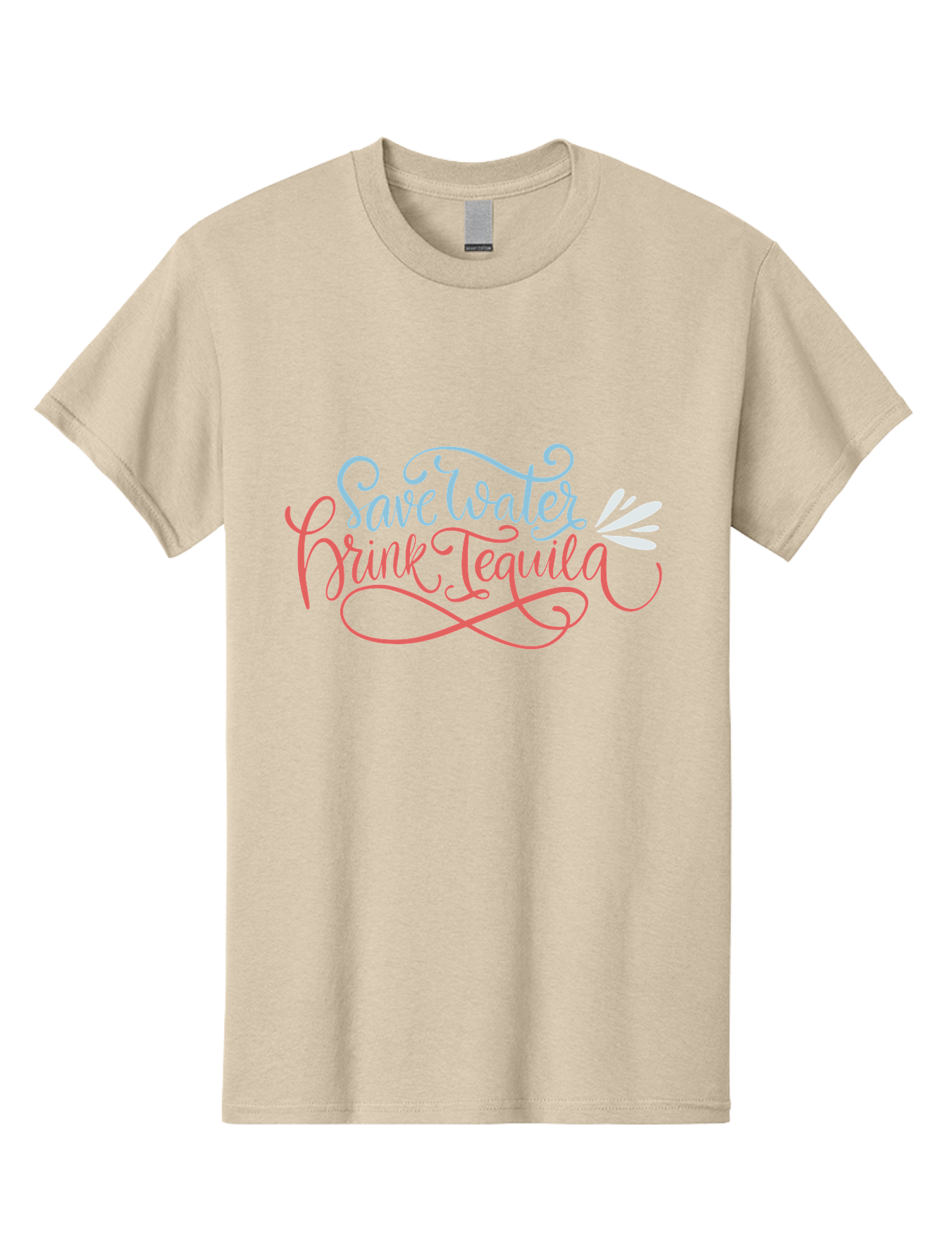 Save-Water-Drink-Tequila-3 Men'S Graphic Tee, 100% Cotton, Comfortable Casual Summer Wear, Machine Washable, Tequila Quote, Save Water, Drink Tequila, Funny Quote, Tequila Humor, Liquor Quote, Party Phrase, Agave Quote, Creative Typography, -  Aaa293