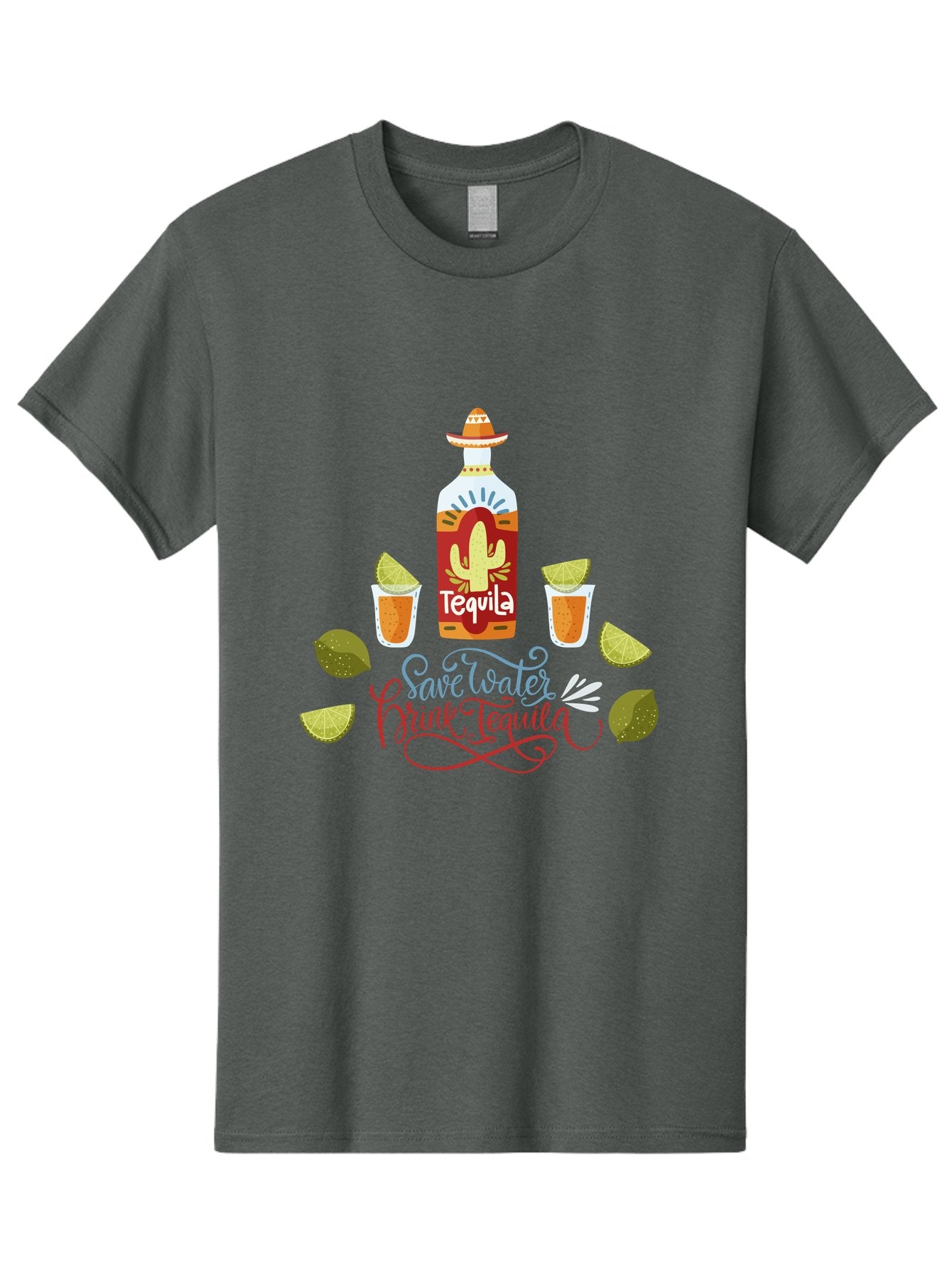 Smile-Later-Drink-Tequila Men'S Graphic Tee, 100% Cotton, Comfortable Casual Summer Wear, Machine Washable, Tequila Shots, Lime Wedges, Tequila Bottle, Cactus Design, Fiesta Theme, Margarita Glasses, Mexican Spirit, Drink Tequila -  Aaa296 29