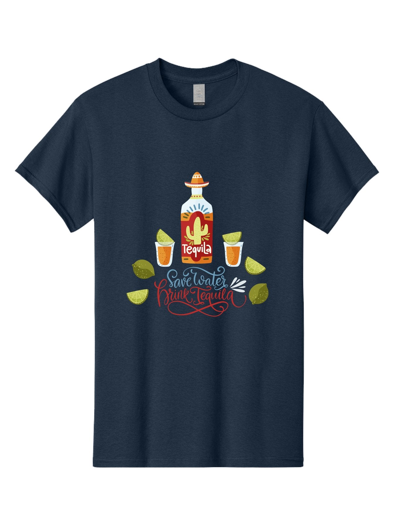 Smile-Later-Drink-Tequila Men'S Graphic Tee, 100% Cotton, Comfortable Casual Summer Wear, Machine Washable, Tequila Shots, Lime Wedges, Tequila Bottle, Cactus Design, Fiesta Theme, Margarita Glasses, Mexican Spirit, Drink Tequila -  Aaa296 13