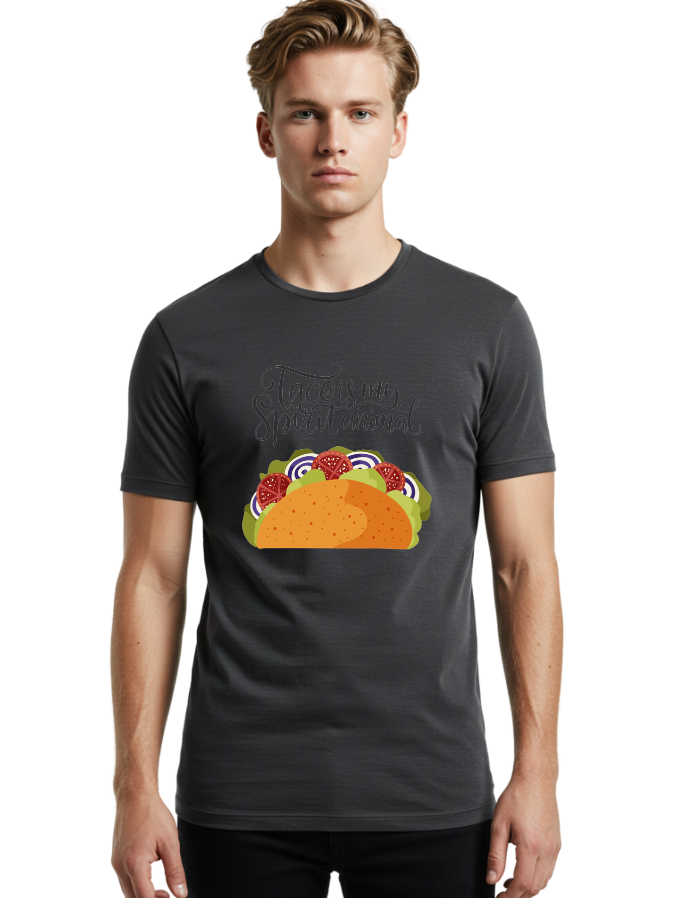 Taco-Is-My-Spirit-Animal-1 Men'S Graphic Tee, 100% Cotton, Comfortable Casual Summer Wear, Machine Washable, Taco Love, Mexican Cuisine, Foodie Humor, Taco Graphics, Spirit Animal Humor, Funny Quotes, Vibrant Graphics, Taco Culture, -  Aaa300 6