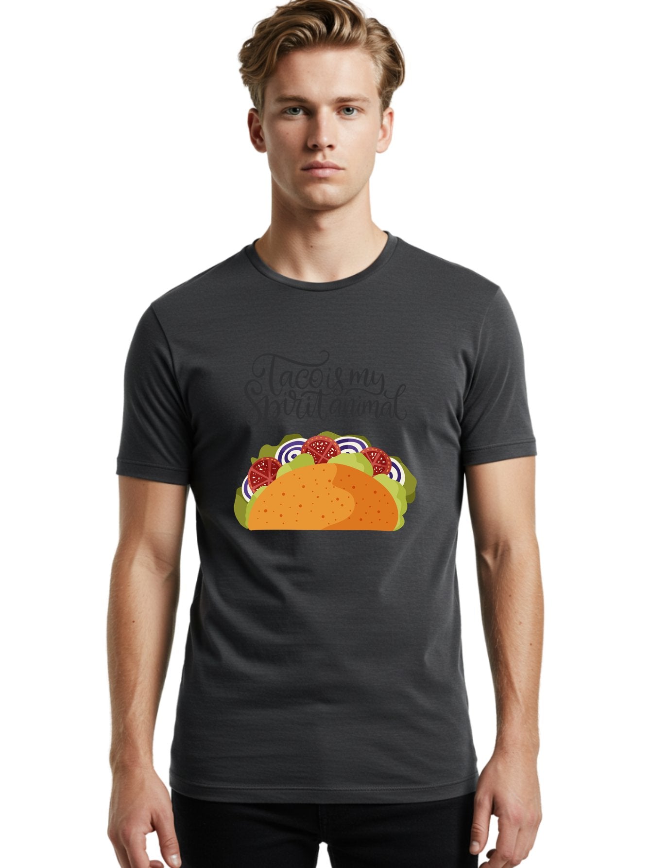 Taco-Is-My-Spirit-Animal-1 Men'S Graphic Tee, 100% Cotton, Comfortable Casual Summer Wear, Machine Washable, Taco Love, Mexican Cuisine, Foodie Humor, Taco Graphics, Spirit Animal Humor, Funny Quotes, Vibrant Graphics, Taco Culture, -  Aaa300 8