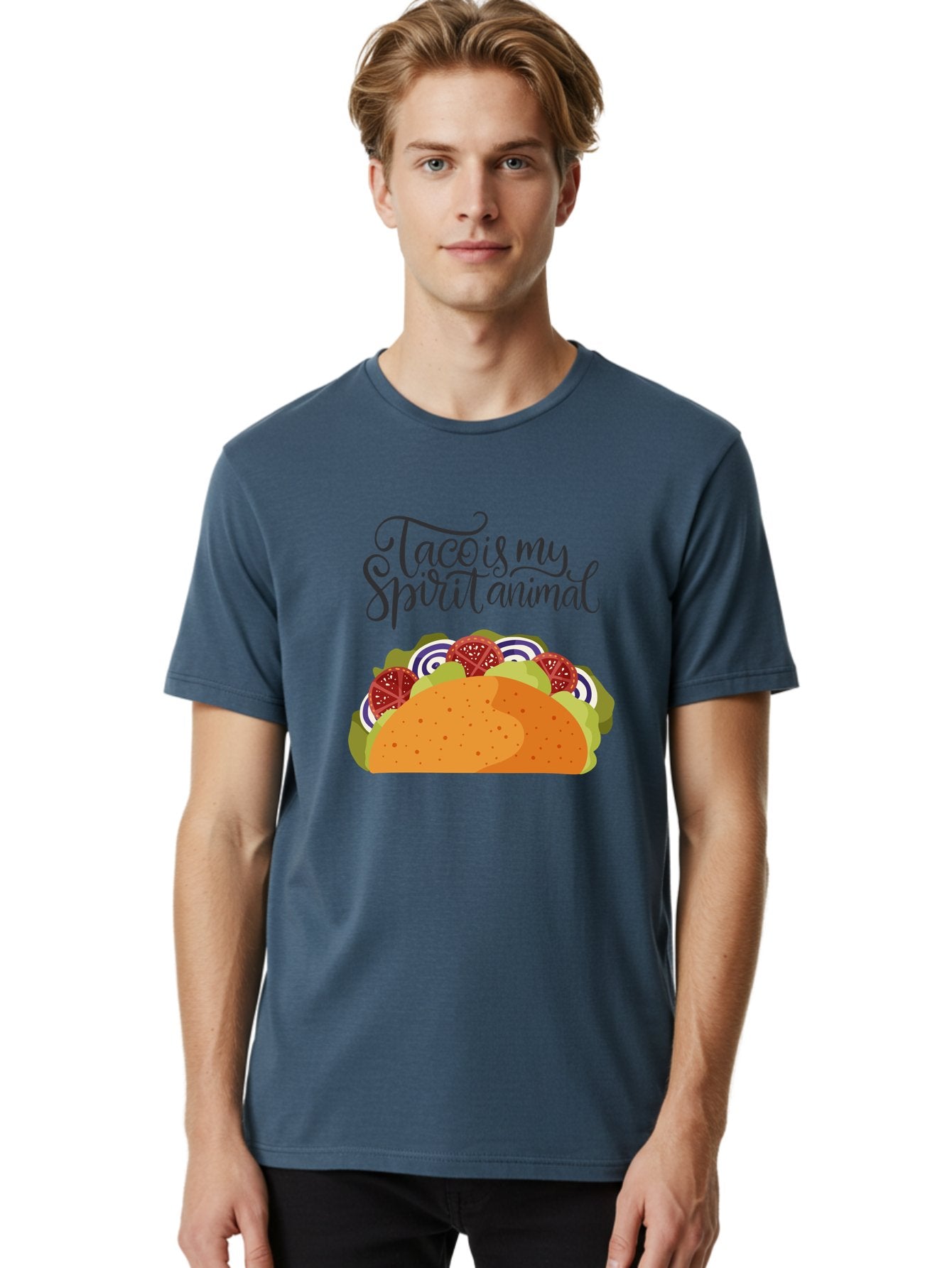 Taco-Is-My-Spirit-Animal-1 Men'S Graphic Tee, 100% Cotton, Comfortable Casual Summer Wear, Machine Washable, Taco Love, Mexican Cuisine, Foodie Humor, Taco Graphics, Spirit Animal Humor, Funny Quotes, Vibrant Graphics, Taco Culture, -  Aaa300 24