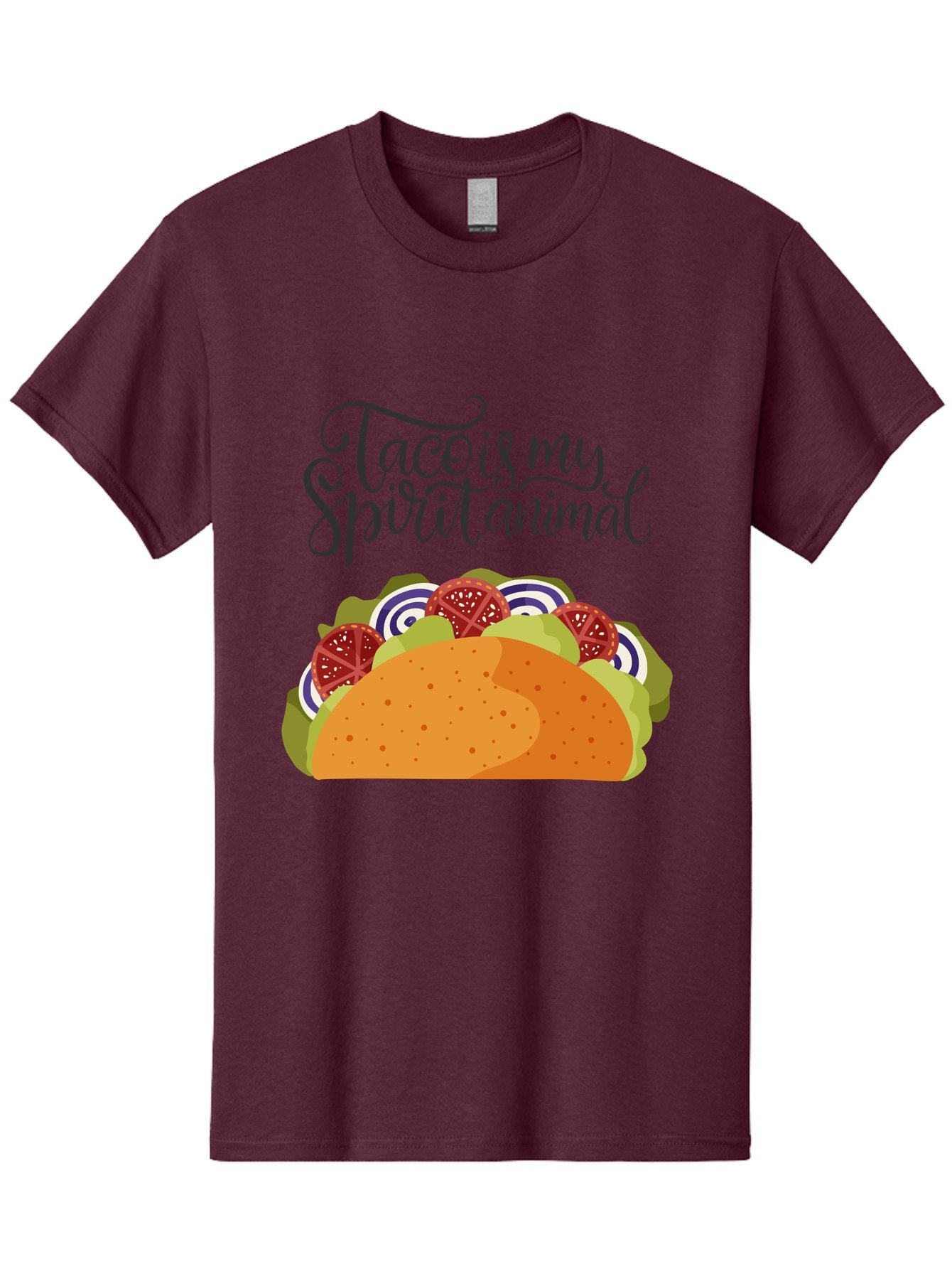 Taco-Is-My-Spirit-Animal-1 Men'S Graphic Tee, 100% Cotton, Comfortable Casual Summer Wear, Machine Washable, Taco Love, Mexican Cuisine, Foodie Humor, Taco Graphics, Spirit Animal Humor, Funny Quotes, Vibrant Graphics, Taco Culture, -  Aaa300