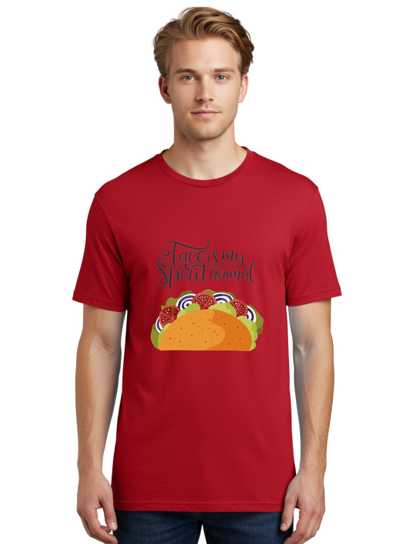 Taco-Is-My-Spirit-Animal-1 Men'S Graphic Tee, 100% Cotton, Comfortable Casual Summer Wear, Machine Washable, Taco Love, Mexican Cuisine, Foodie Humor, Taco Graphics, Spirit Animal Humor, Funny Quotes, Vibrant Graphics, Taco Culture, -  Aaa300 16