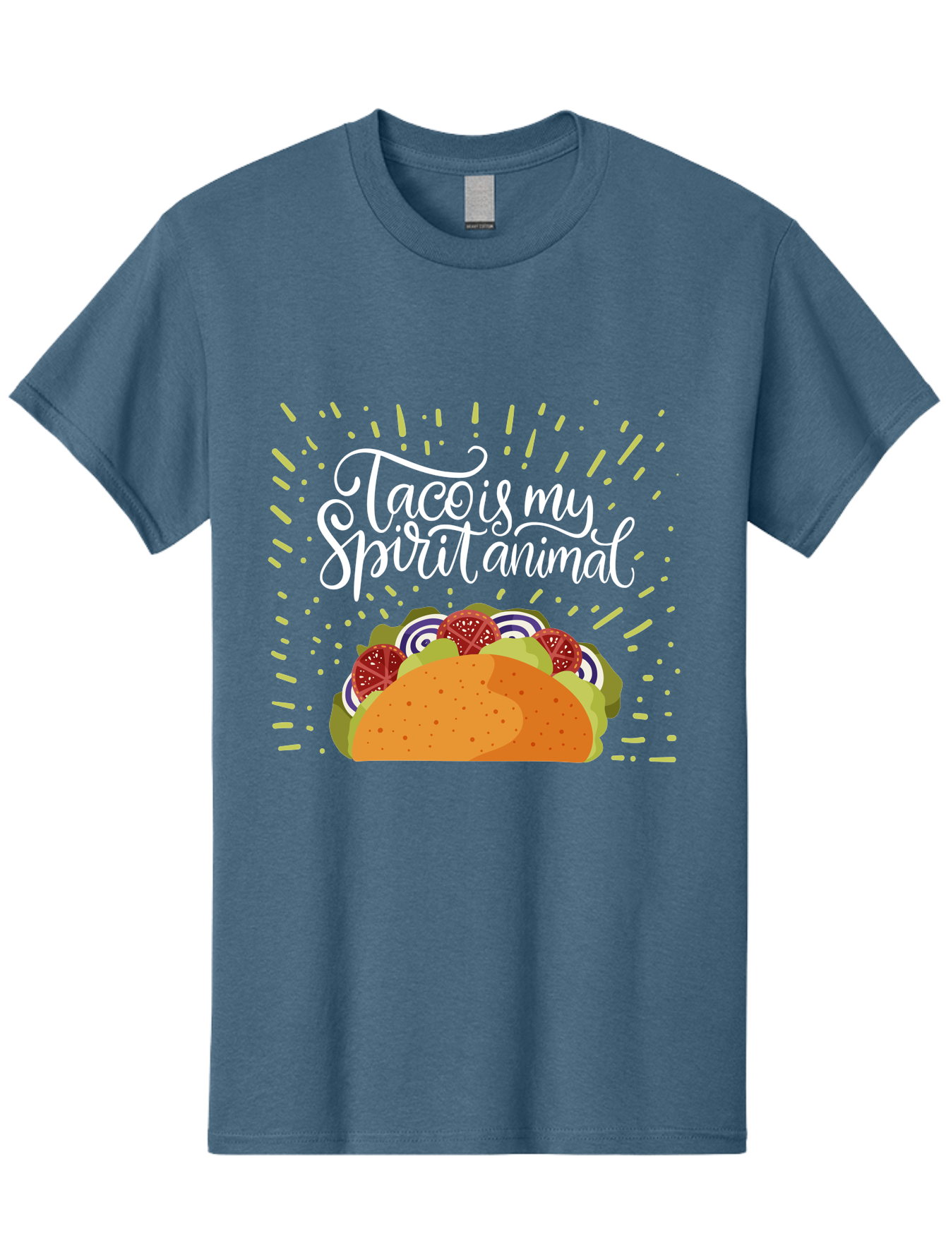 Taco-Is-My-Spirit-Animal Men'S Graphic Tee, 100% Cotton, Comfortable Casual Summer Wear, Machine Washable, Taco, Spirit Animal, Mexican Food, Delicious Taco, Foodie Culture, Taco Love, Vibrant Graphics, Playful Design, Tasty Meal, -  Aaa302 11