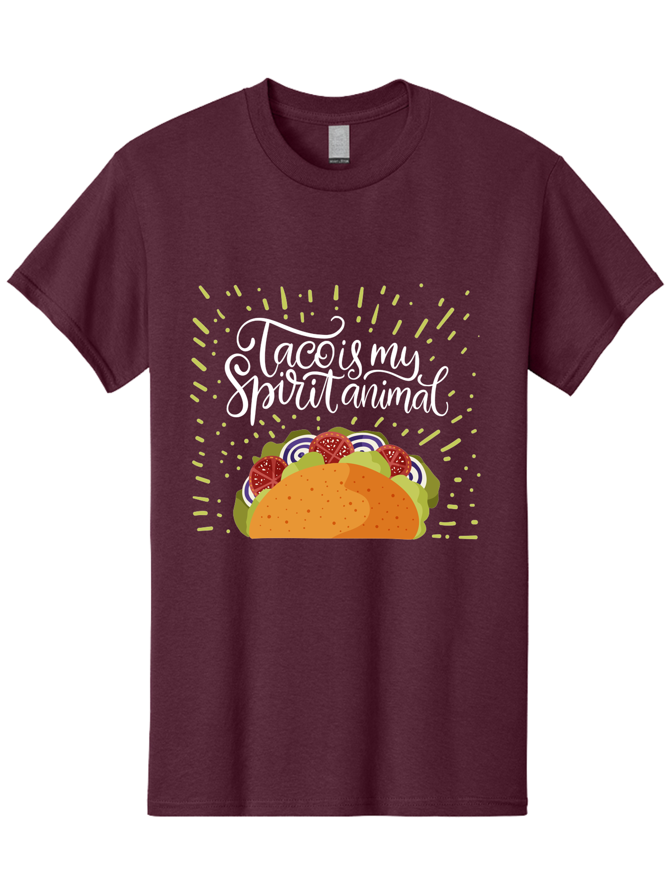 Taco-Is-My-Spirit-Animal Men'S Graphic Tee, 100% Cotton, Comfortable Casual Summer Wear, Machine Washable, Taco, Spirit Animal, Mexican Food, Delicious Taco, Foodie Culture, Taco Love, Vibrant Graphics, Playful Design, Tasty Meal, -  Aaa302 7