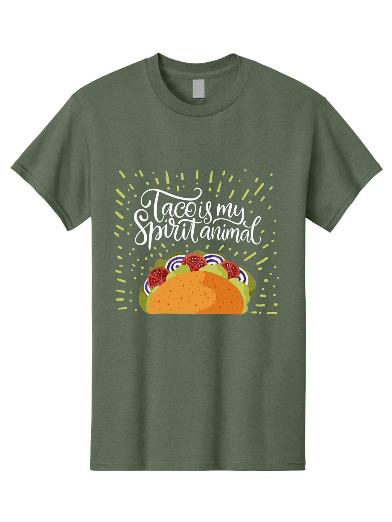 Taco-Is-My-Spirit-Animal Men'S Graphic Tee, 100% Cotton, Comfortable Casual Summer Wear, Machine Washable, Taco, Spirit Animal, Mexican Food, Delicious Taco, Foodie Culture, Taco Love, Vibrant Graphics, Playful Design, Tasty Meal, -  Aaa302 27