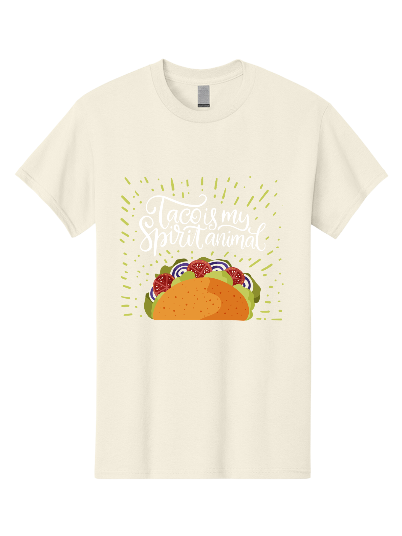 Taco-Is-My-Spirit-Animal Men'S Graphic Tee, 100% Cotton, Comfortable Casual Summer Wear, Machine Washable, Taco, Spirit Animal, Mexican Food, Delicious Taco, Foodie Culture, Taco Love, Vibrant Graphics, Playful Design, Tasty Meal, -  Aaa302 25