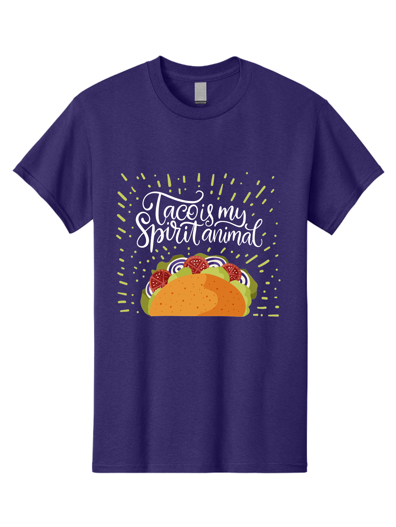 Taco-Is-My-Spirit-Animal Men'S Graphic Tee, 100% Cotton, Comfortable Casual Summer Wear, Machine Washable, Taco, Spirit Animal, Mexican Food, Delicious Taco, Foodie Culture, Taco Love, Vibrant Graphics, Playful Design, Tasty Meal, -  Aaa302 15