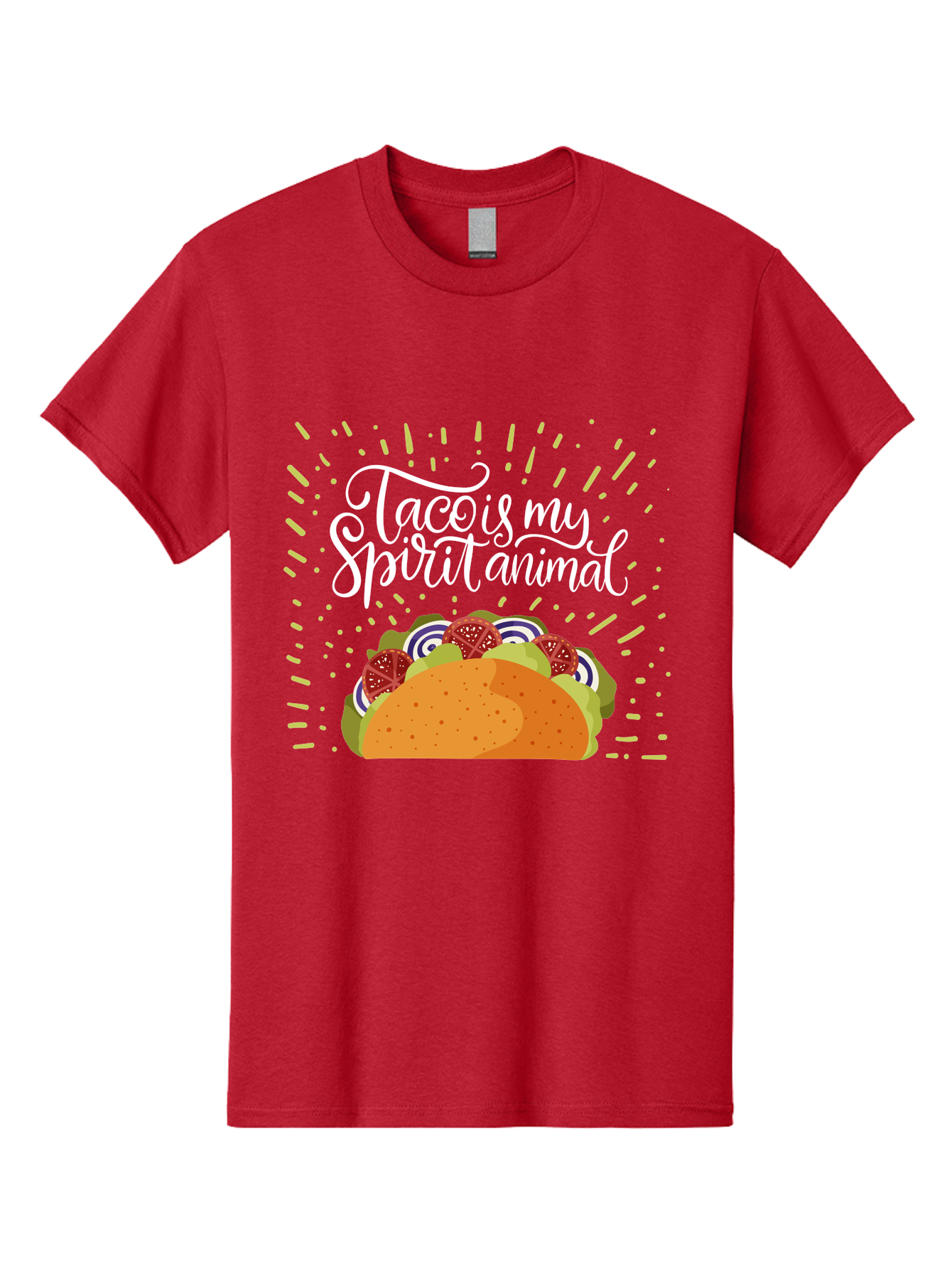 Taco-Is-My-Spirit-Animal Men'S Graphic Tee, 100% Cotton, Comfortable Casual Summer Wear, Machine Washable, Taco, Spirit Animal, Mexican Food, Delicious Taco, Foodie Culture, Taco Love, Vibrant Graphics, Playful Design, Tasty Meal, -  Aaa302 11