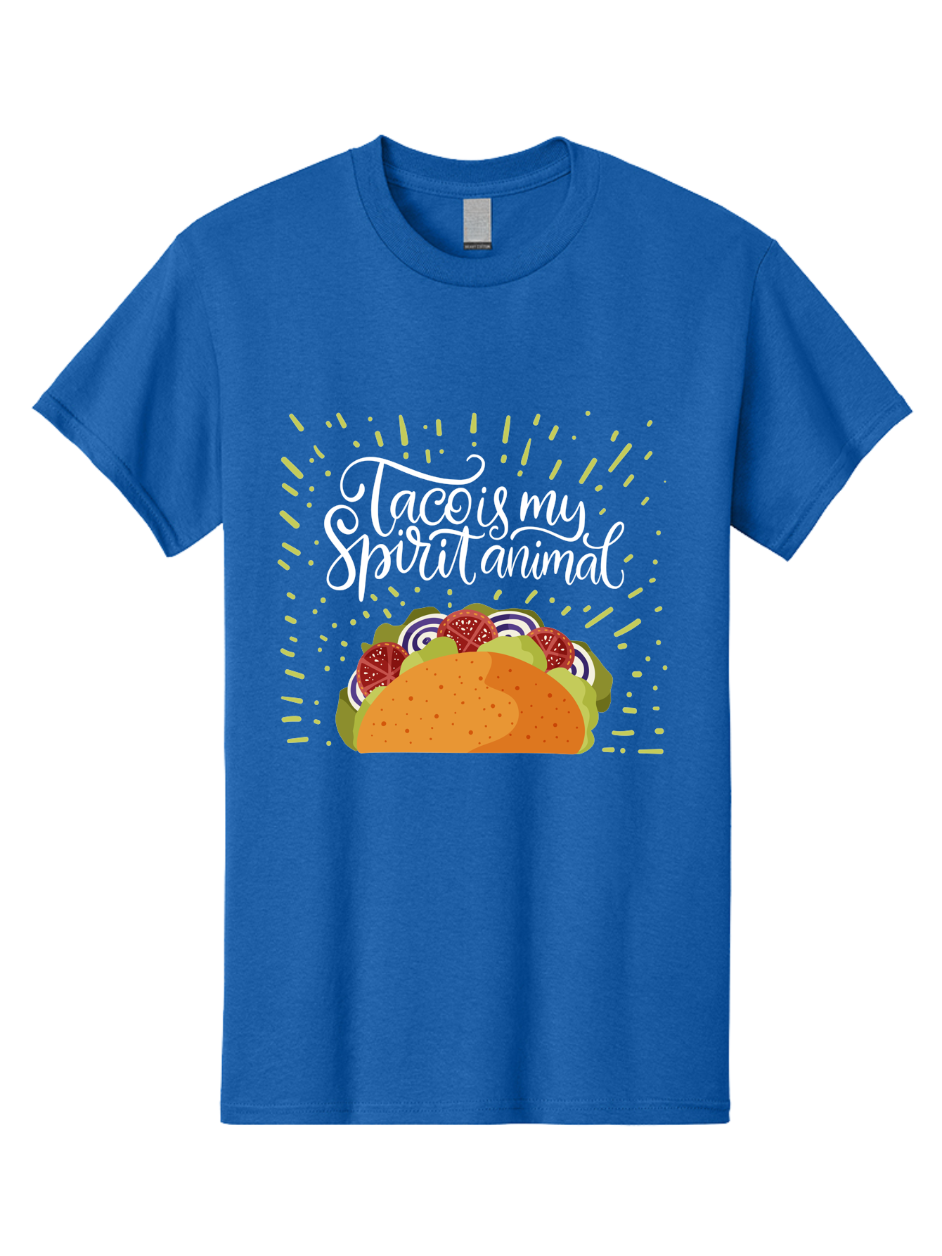 Taco-Is-My-Spirit-Animal Men'S Graphic Tee, 100% Cotton, Comfortable Casual Summer Wear, Machine Washable, Taco, Spirit Animal, Mexican Food, Delicious Taco, Foodie Culture, Taco Love, Vibrant Graphics, Playful Design, Tasty Meal, -  Aaa302 21