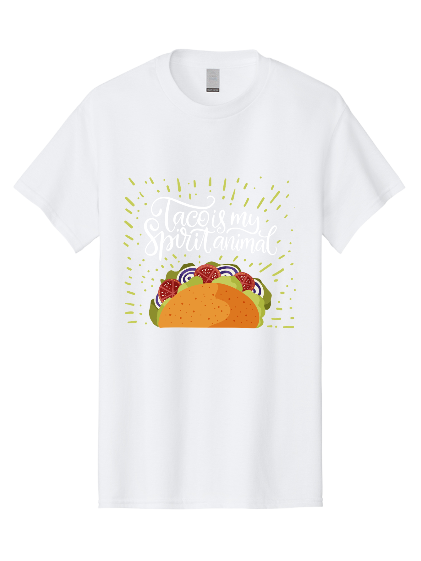 Taco-Is-My-Spirit-Animal Men'S Graphic Tee, 100% Cotton, Comfortable Casual Summer Wear, Machine Washable, Taco, Spirit Animal, Mexican Food, Delicious Taco, Foodie Culture, Taco Love, Vibrant Graphics, Playful Design, Tasty Meal, -  Aaa302 13