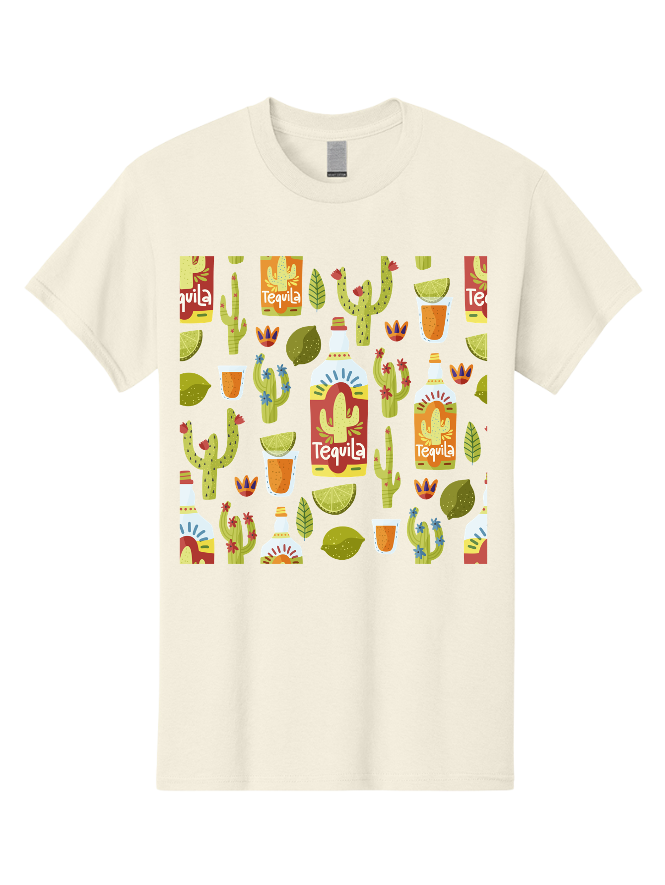 Tequila Men'S Graphic Tee, 100% Cotton, Comfortable Casual Summer Wear, Machine Washable, Tequila Bottles, Cacti Plants, Citrus Fruits, Margarita Glasses, Mexican Drinks, Festive Patterns, Vibrant Designs, Party Themes, -  Aaa304 27