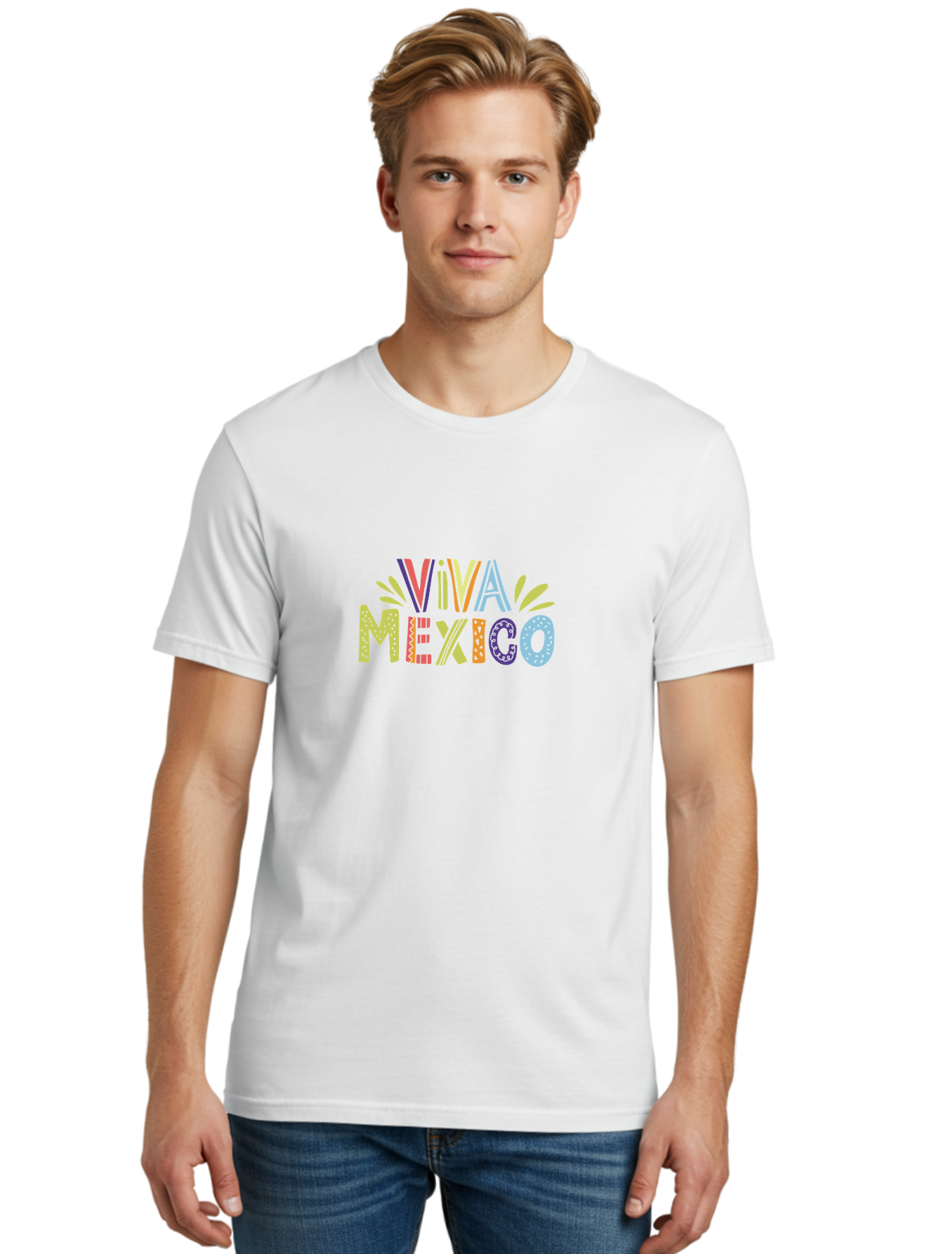 Viva-Mexico-2 Men'S Graphic Tee, 100% Cotton, Comfortable Casual Summer Wear, Machine Washable, Viva Mexico, Colorful Typography, Vibrant Colors, Festive Atmosphere, Celebratory Design, Latin American Culture, Fiesta Theme, -  Aaa307 4