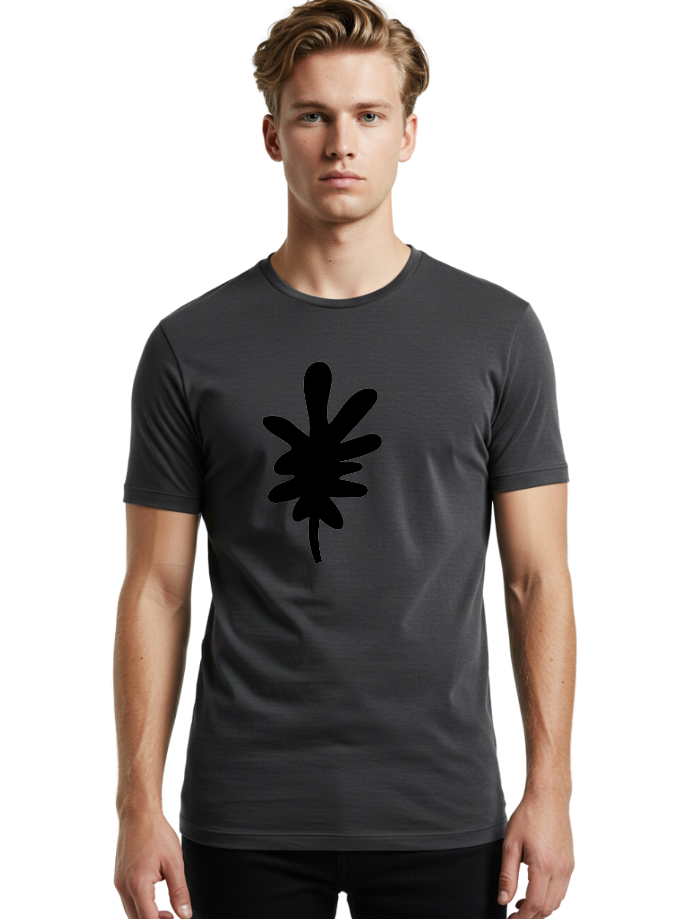 Men'S Graphic Tee, 100% Cotton, Comfortable Casual Summer Wear, Machine Washable, Black Asterisk Symbol, Abstract Shape, Modern Design, Asterisk Icon, Minimalist Graphics, Simple Shapes -  Aaa350 24