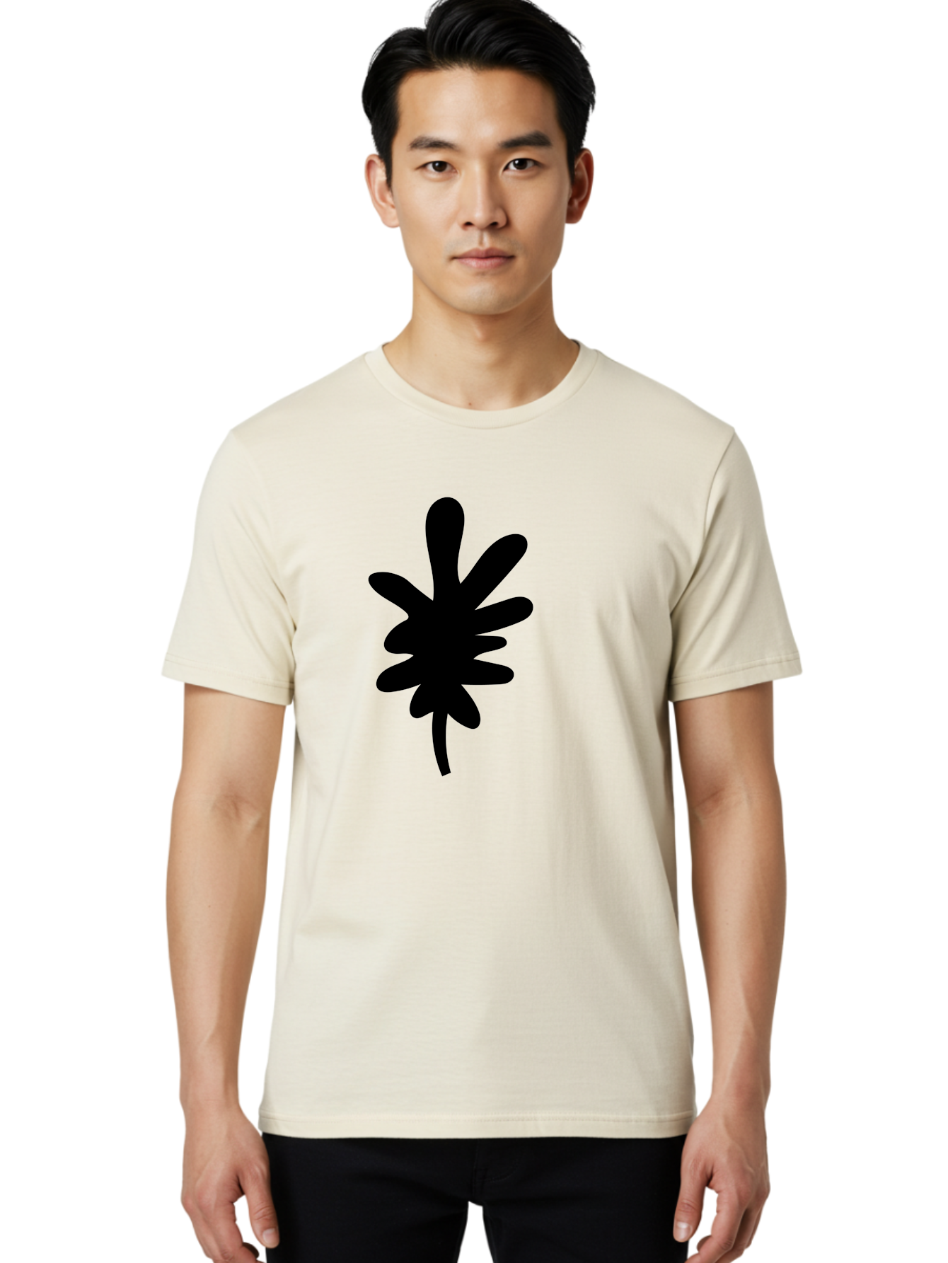 Men'S Graphic Tee, 100% Cotton, Comfortable Casual Summer Wear, Machine Washable, Black Asterisk Symbol, Abstract Shape, Modern Design, Asterisk Icon, Minimalist Graphics, Simple Shapes -  Aaa350 6